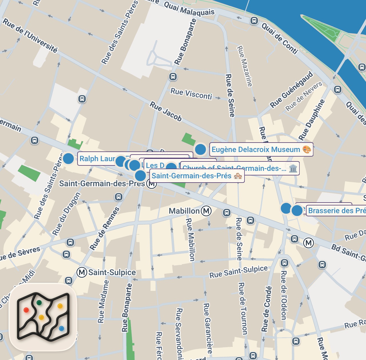 Map preview for Paris’ Most Luxurious Neighborhood (Saint-Germain-des-Prés)