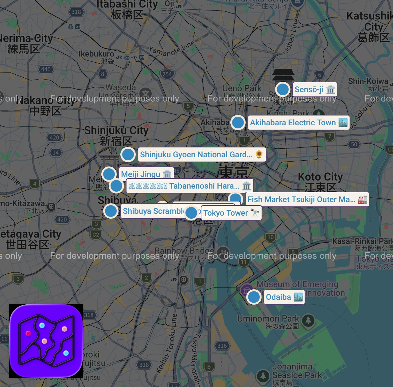 Map of 10 spots from Top 10 Places to Visit in Tokyo | Travel Insider (4K)