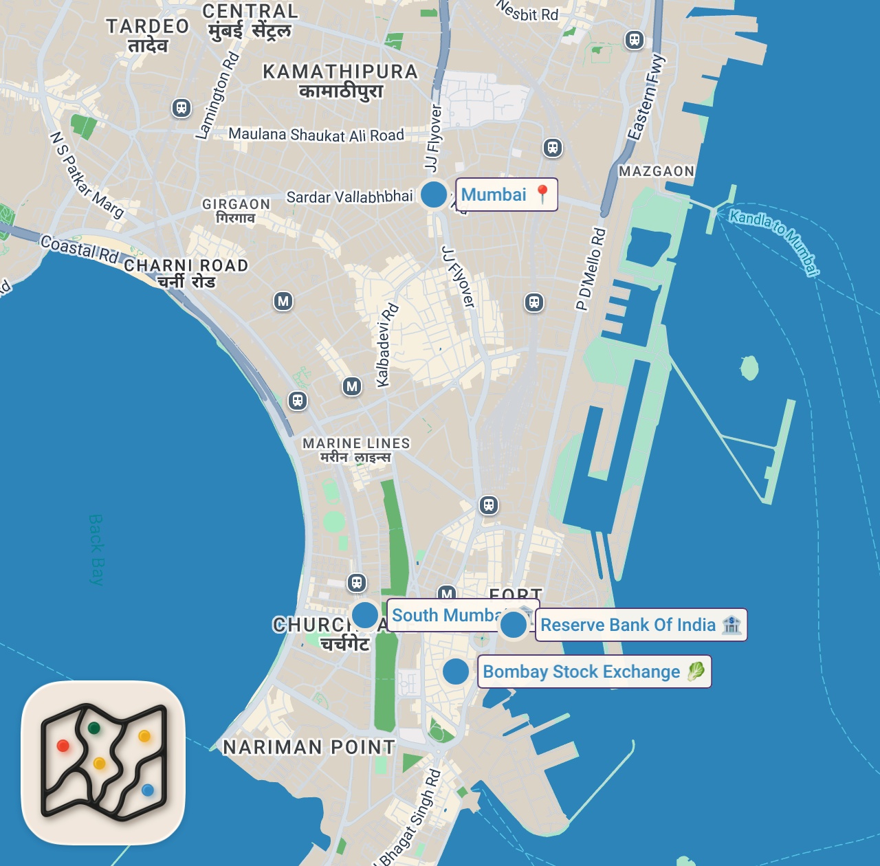 Map of 4 spots from This Is How They Treat Foreigners In The Richest City In India 🇮🇳