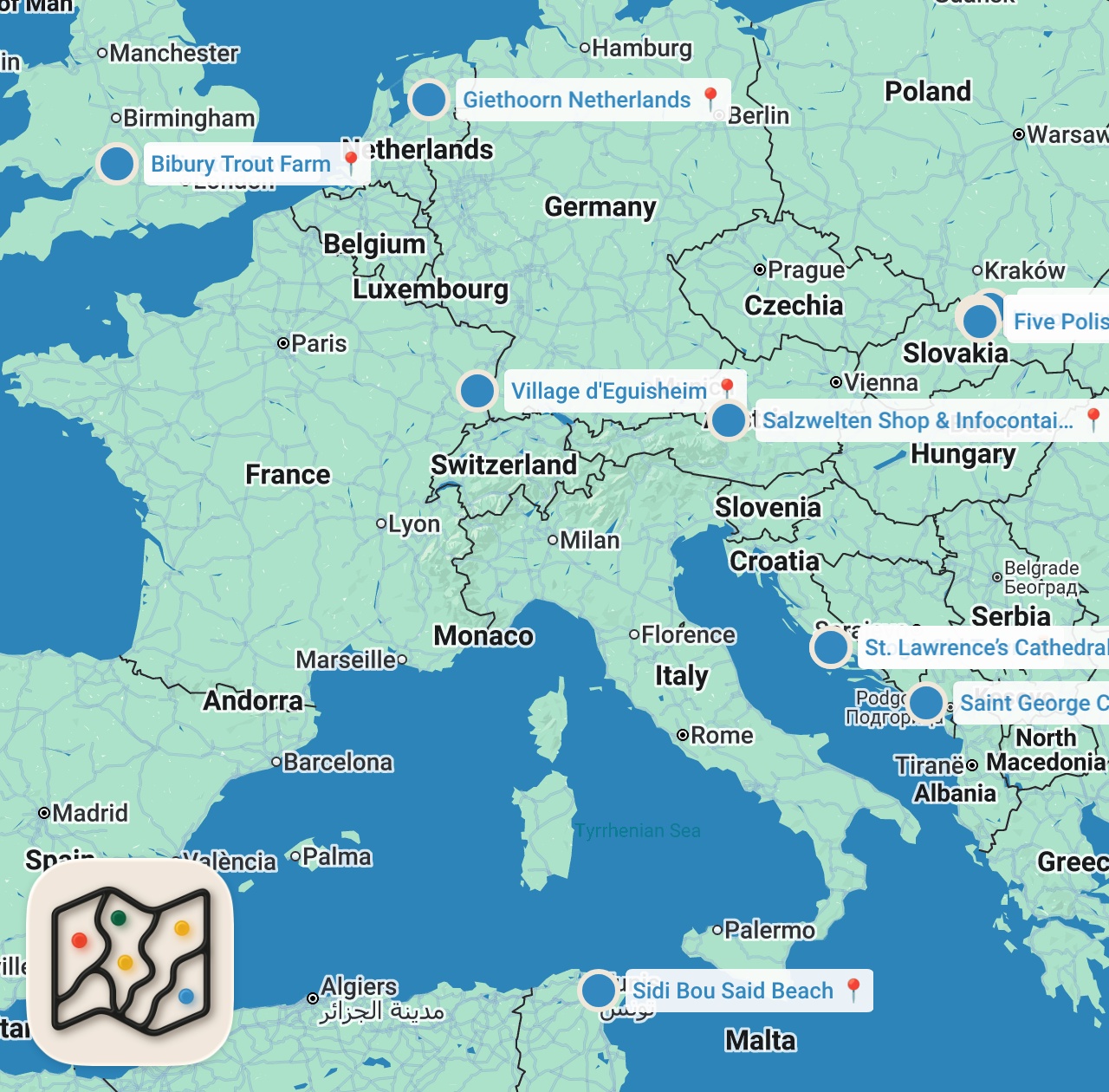 Map preview for 25 Most Beautiful Villages in the World - Travel Video