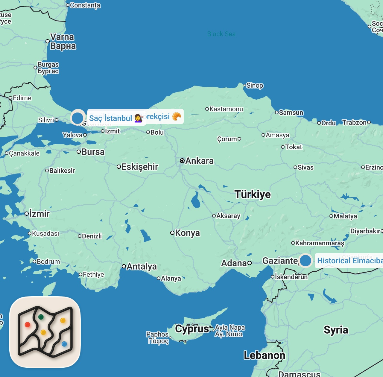 Map preview for EN SEVDİĞİMİZ BÖREKÇİLER - TOP 5️⃣ - Ayaküstü Lezzetler
