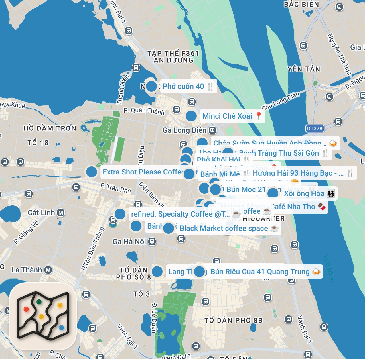 Map preview for 2026 HANOI Food Guide | 30 Must-Eats w/ Prices! 🇻🇳