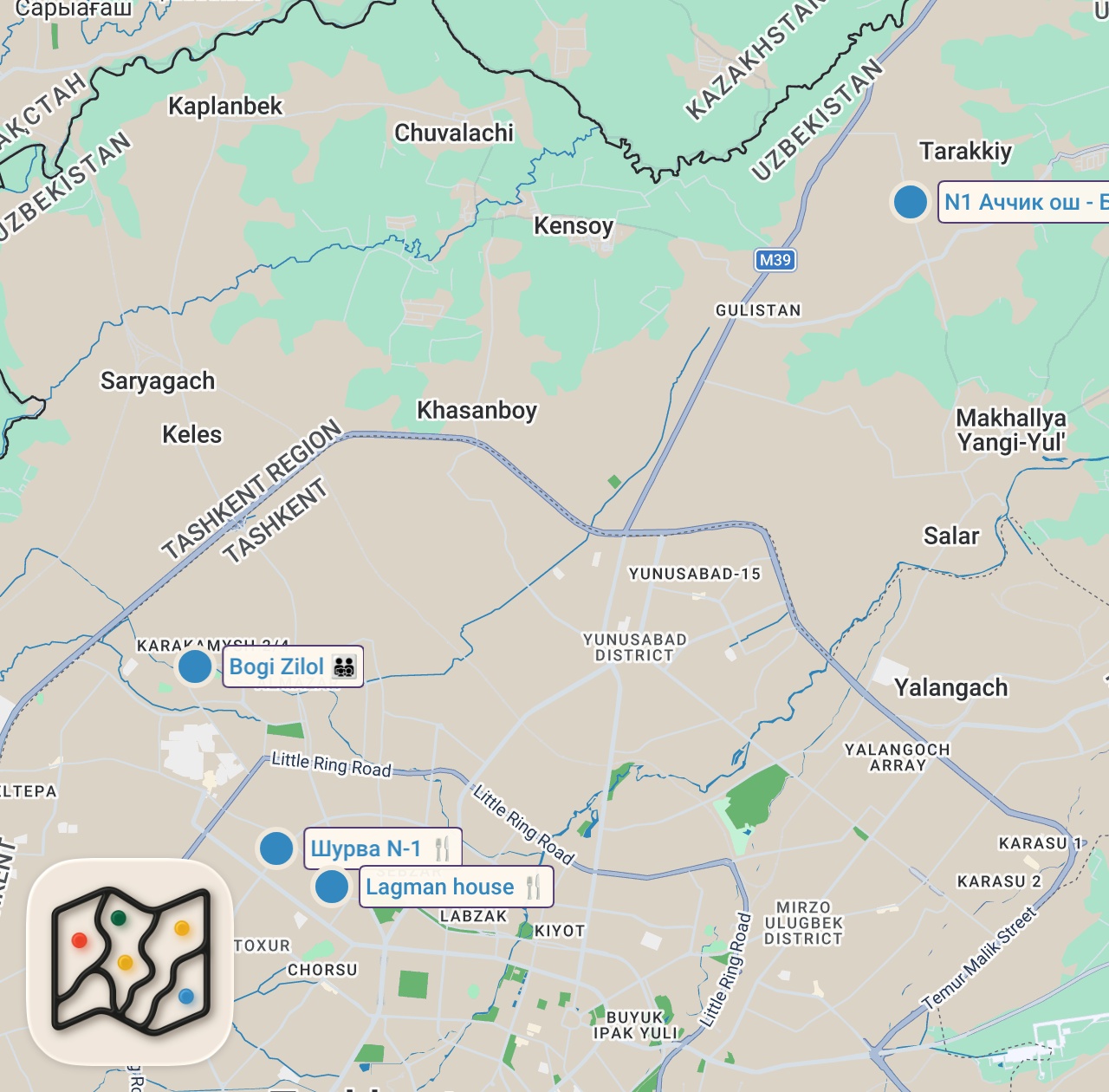 Map preview for Street Food in Uzbekistan 🇺🇿 Extreme HORSE hot pot + TANDOORI Lamb + Lagman - Central Asian food