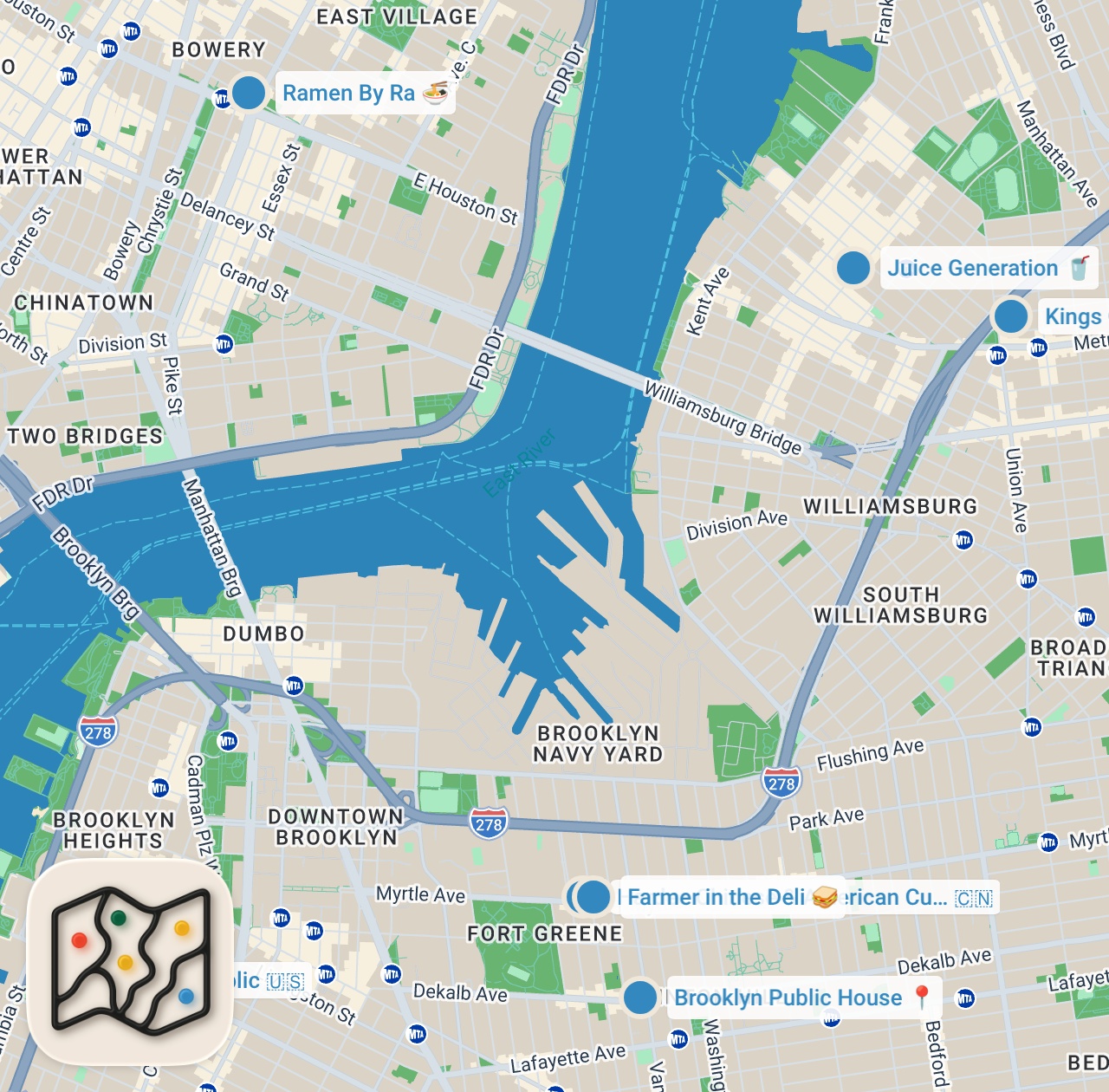 Map preview for (NYC Vlog) Hood Chinese take-out in Brooklyn - Turkey Leg Sandwich and more