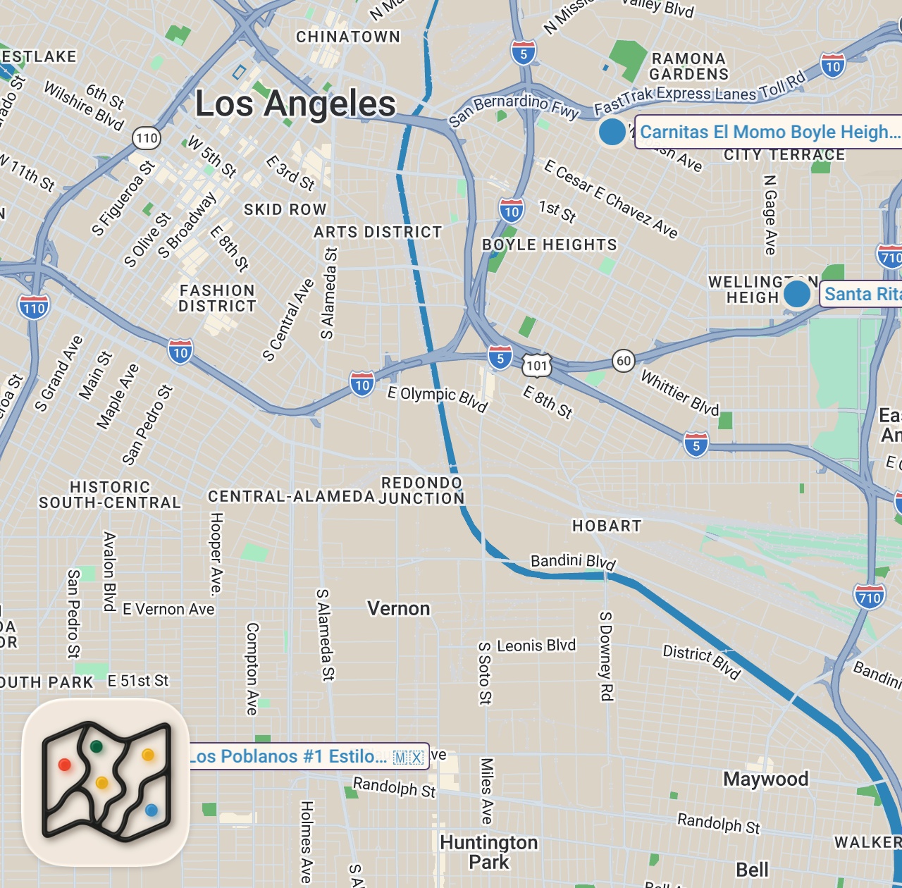 Map of 3 spots from GOLDEN MEAT JACUZZI 🌮 Carnitas Tacos + Loaded Quesadillas!! Best Street Food in Los Angeles!!