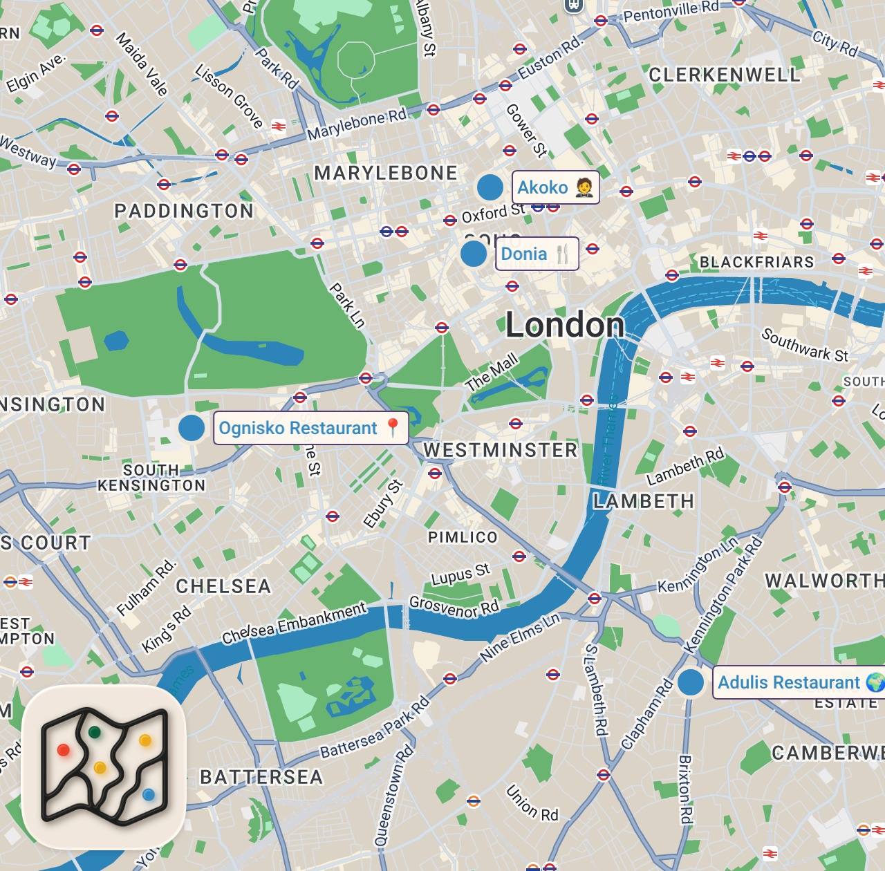 Map of 5 spots from I Tried the World's Most Underrated Cuisines
