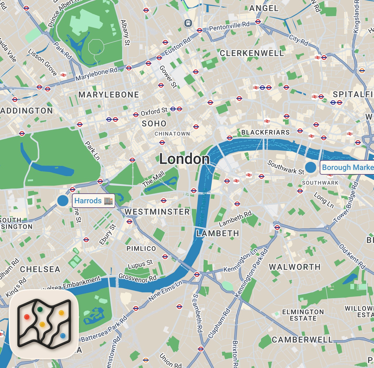 Map of 2 spots from I Turned Viral Foods Into Ice Cream