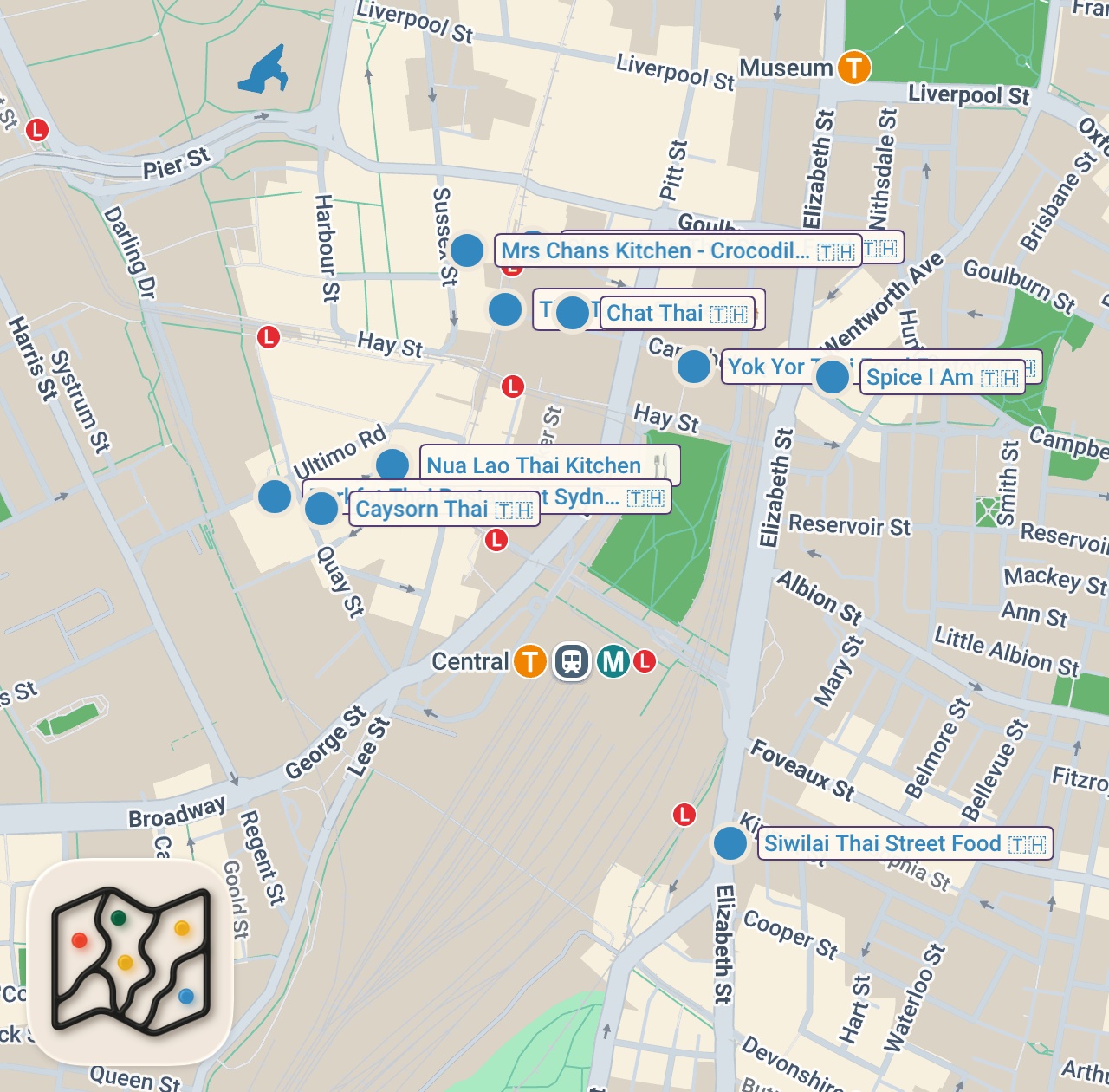 Map of 11 spots from Best Thai Food - 29 Dishes You Have to Try in Thai Town!!