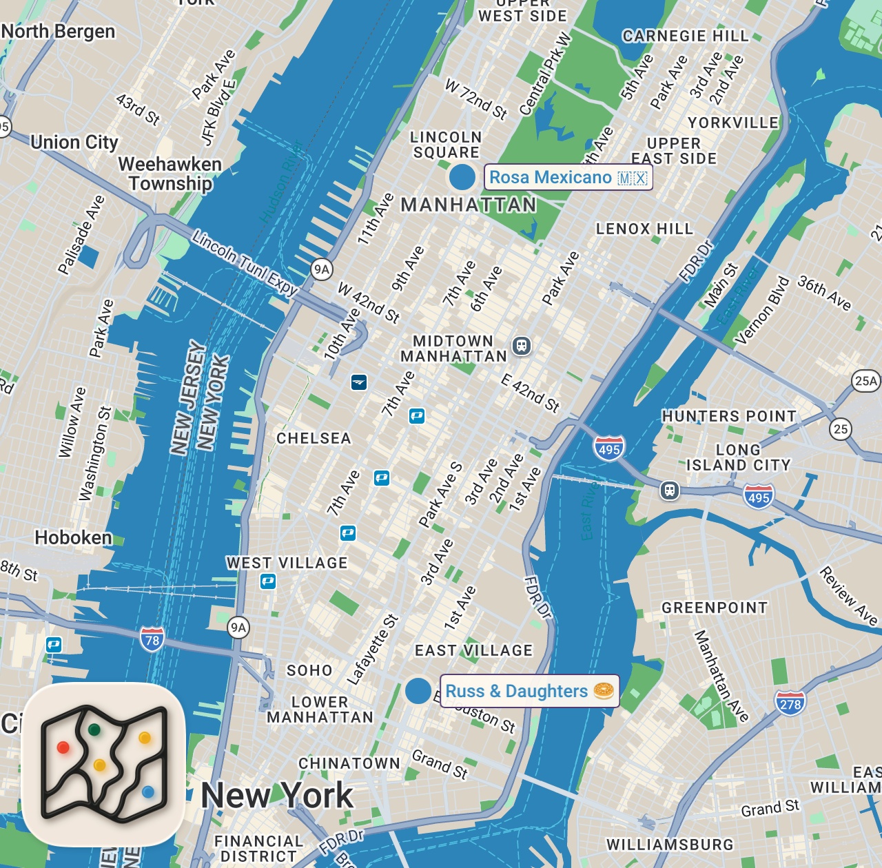 Map of 2 spots from Where Does Chef Jose Andres Find His Empathy?