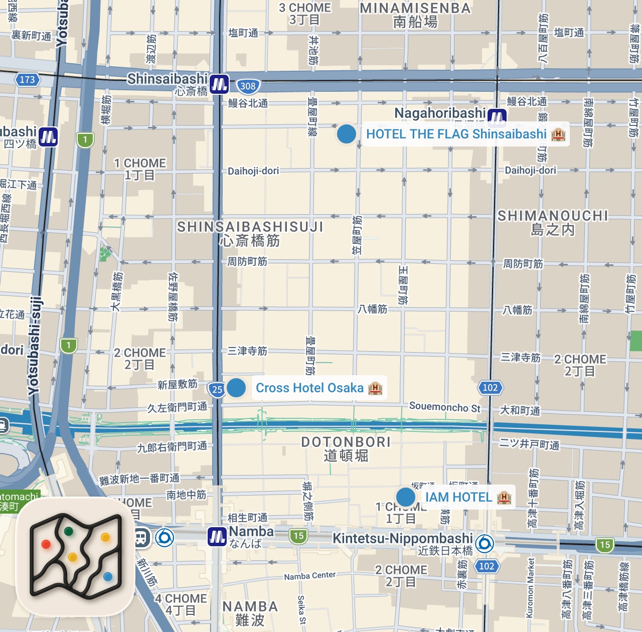 Map preview for Top 15 things to do in Osaka Japan | Osaka Travel Guide