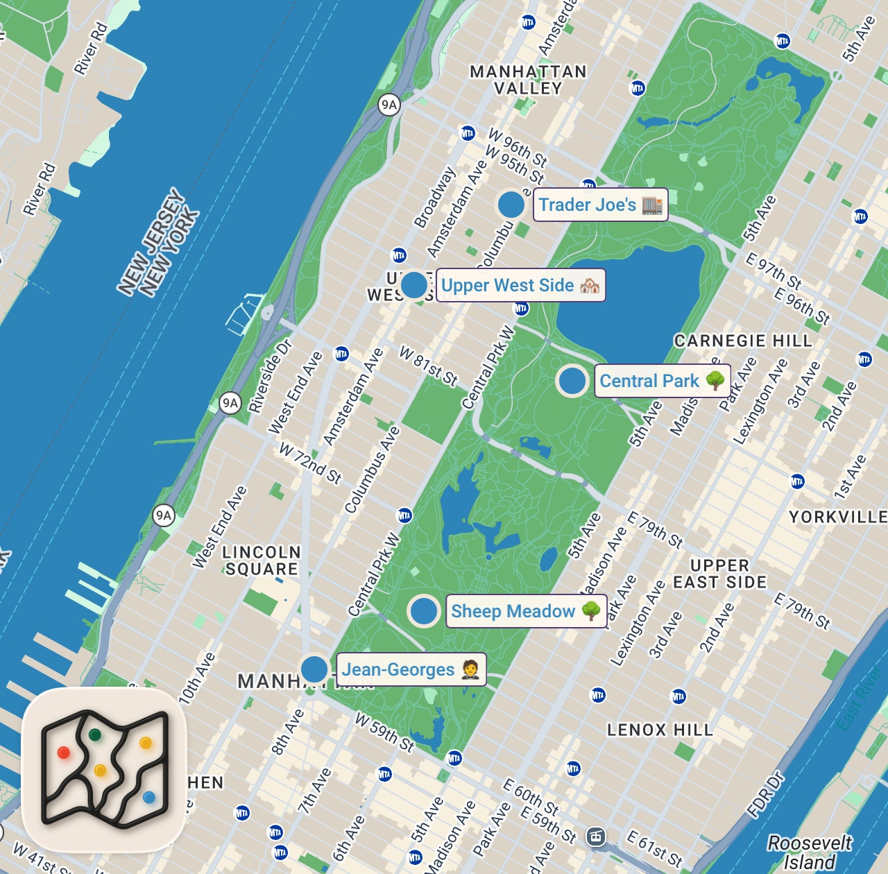 Map preview for NEW YORK VLOG! Central Park Walks, Organizing, Anniversary