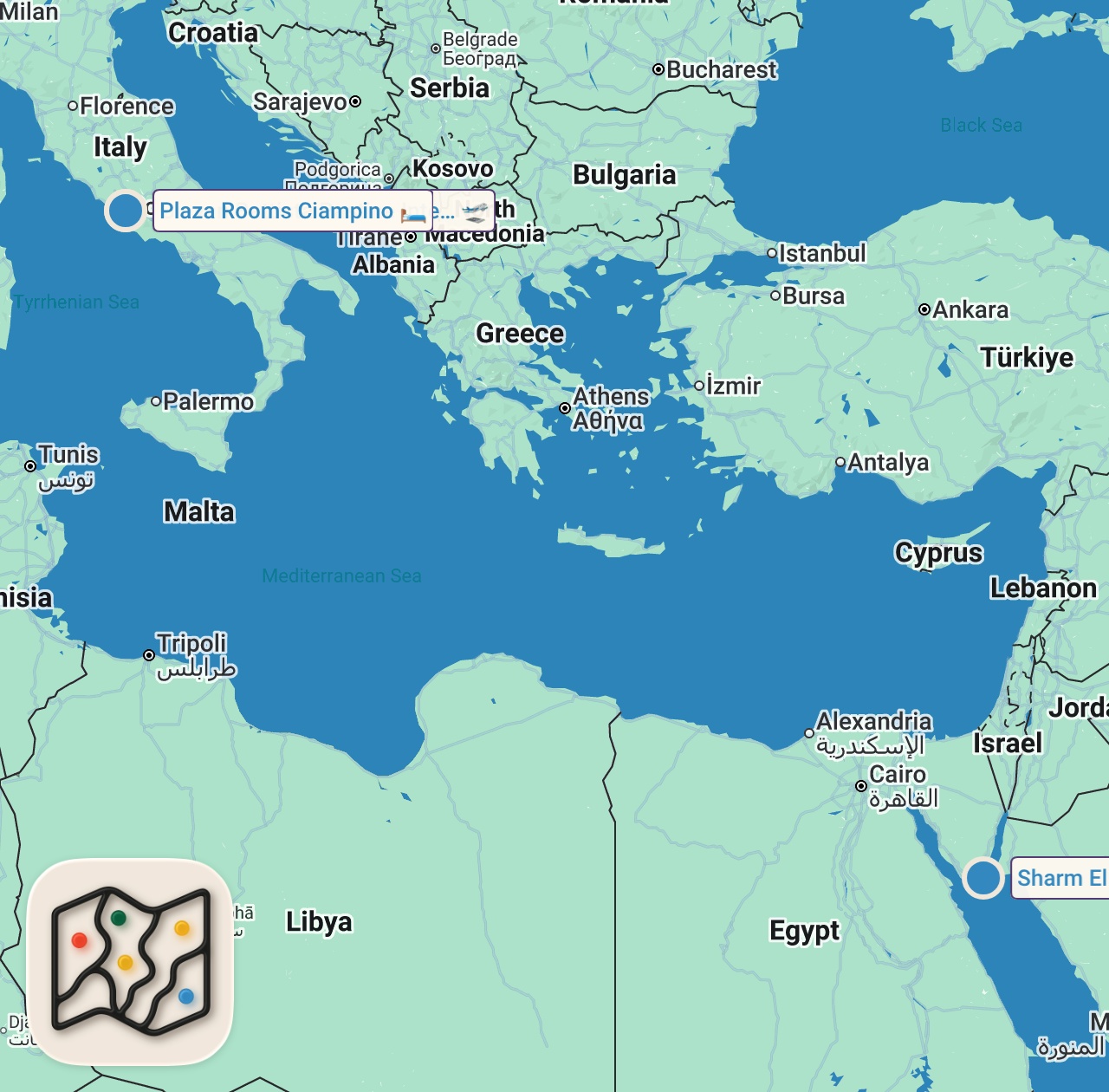 Map preview for Viaggio low cost  Brignano