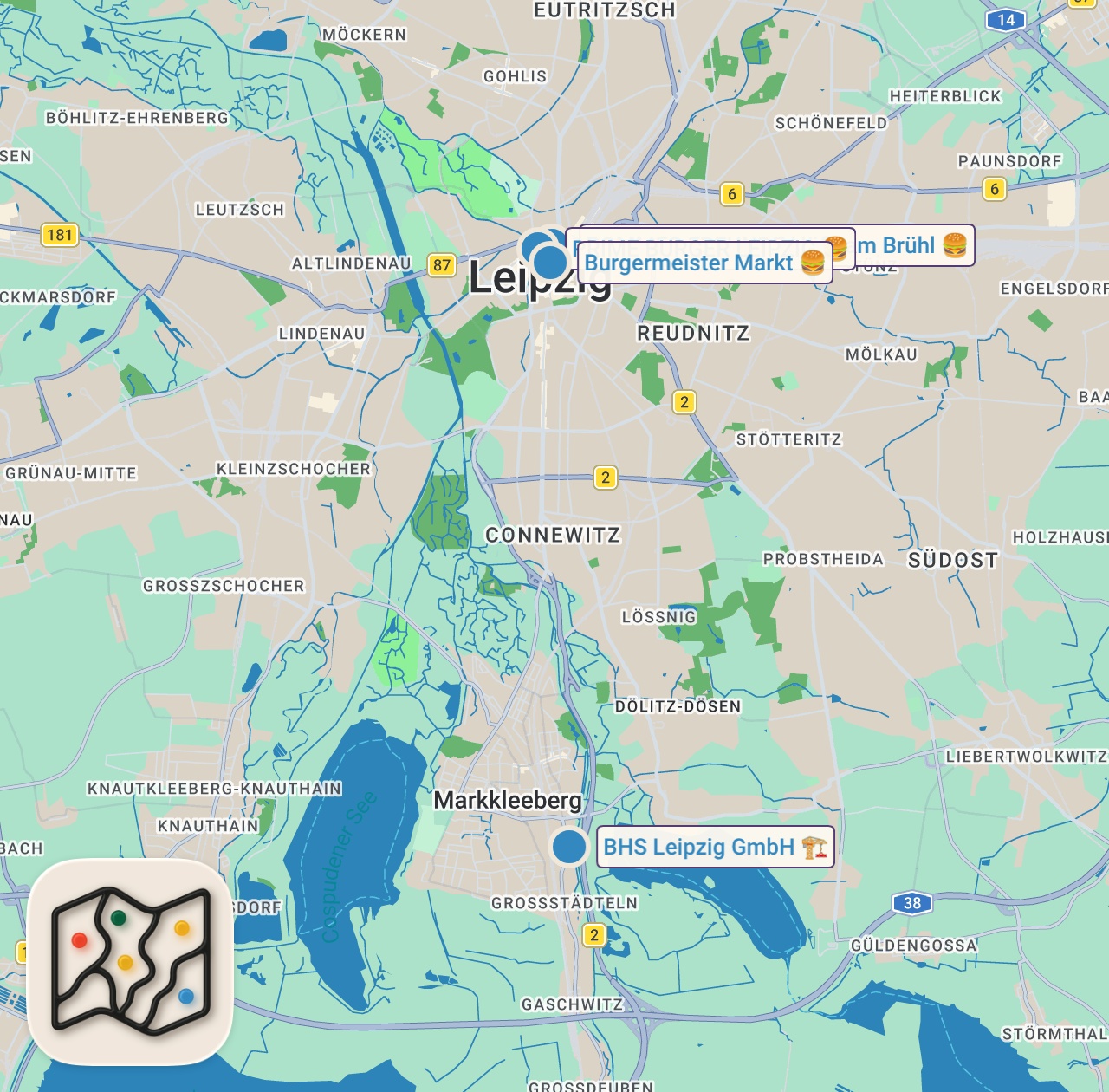 Map preview for Die besten Burger Deutschlands! Was macht einen guten Burger aus? | Abenteuer Leben | Kabel Eins