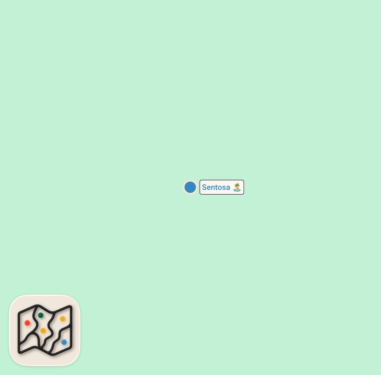 Map of 1 spots from Sentosa Island that I didn't know of 🤩
