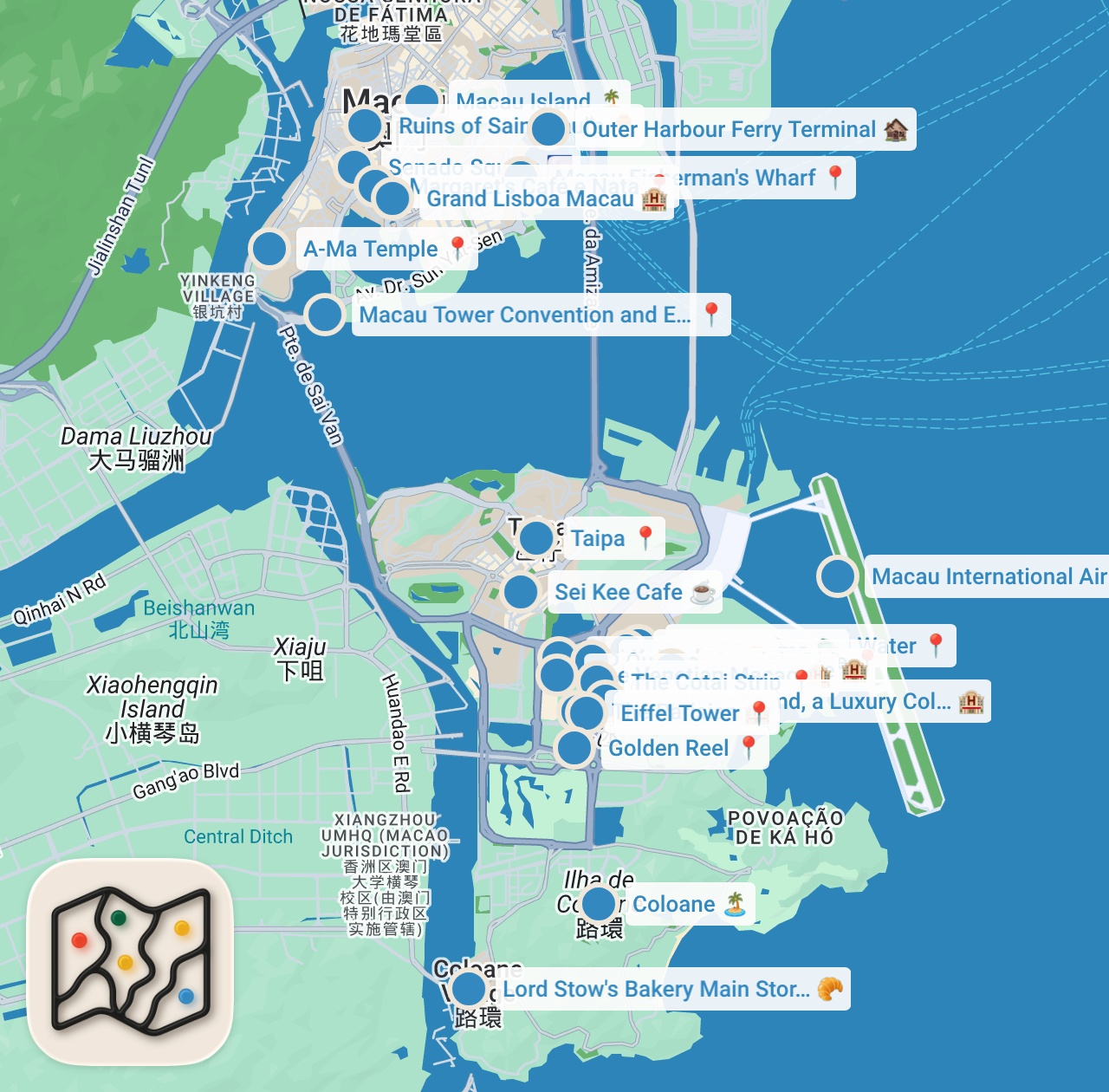 Map preview for Macau 2026 Travel Guide: 3 Day Budget Itinerary • Best Tourist Attractions • Tips & Expenses Vlog