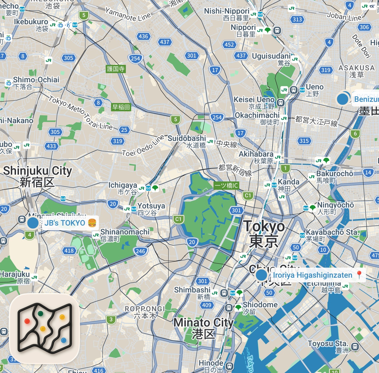 Map preview for I Tried All The Best Food In Tokyo, Japan! | Part 1