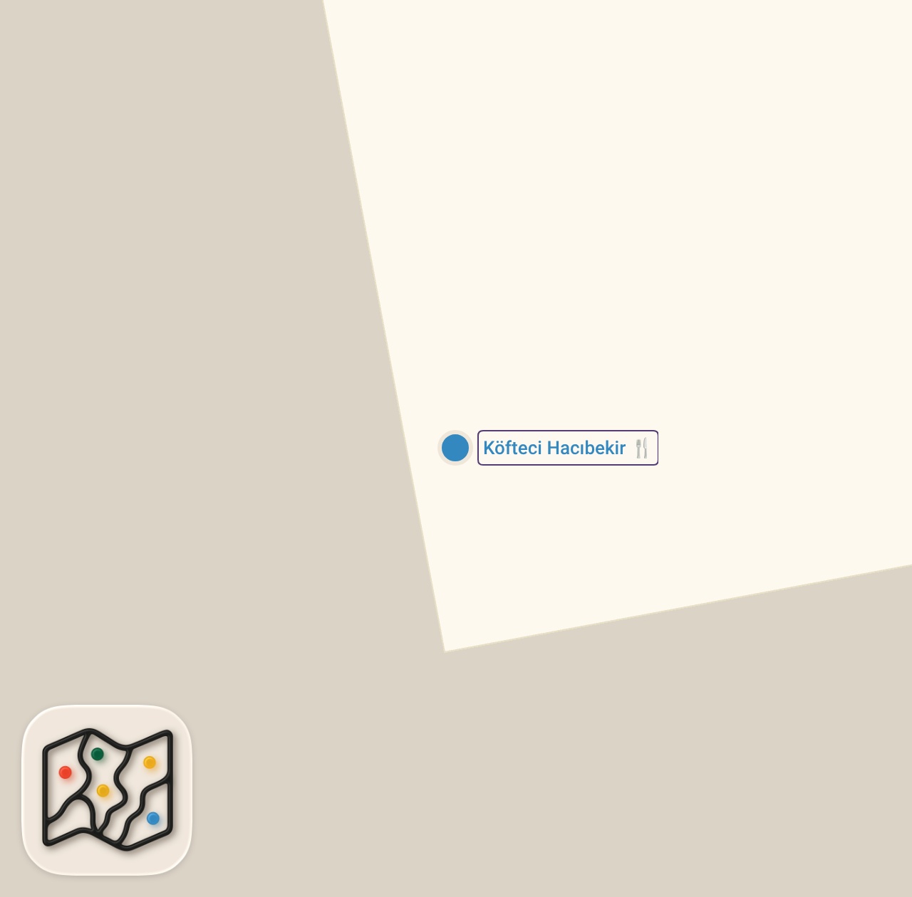 Map preview for GEÇEN SENE 50 LİRAYDI ŞİMDİ… 😊 | HACI BEKİR ISLAMA KÖFTE