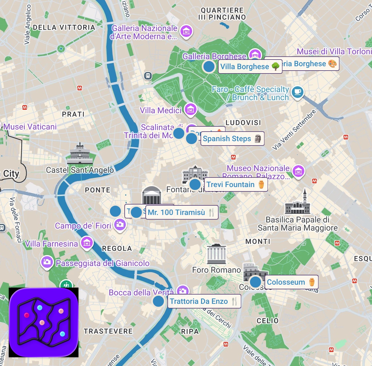 Map of 🇮🇹 9 best things to do in Rome  #rome #rometravel #italytravel #italytrip places to visit in Rome