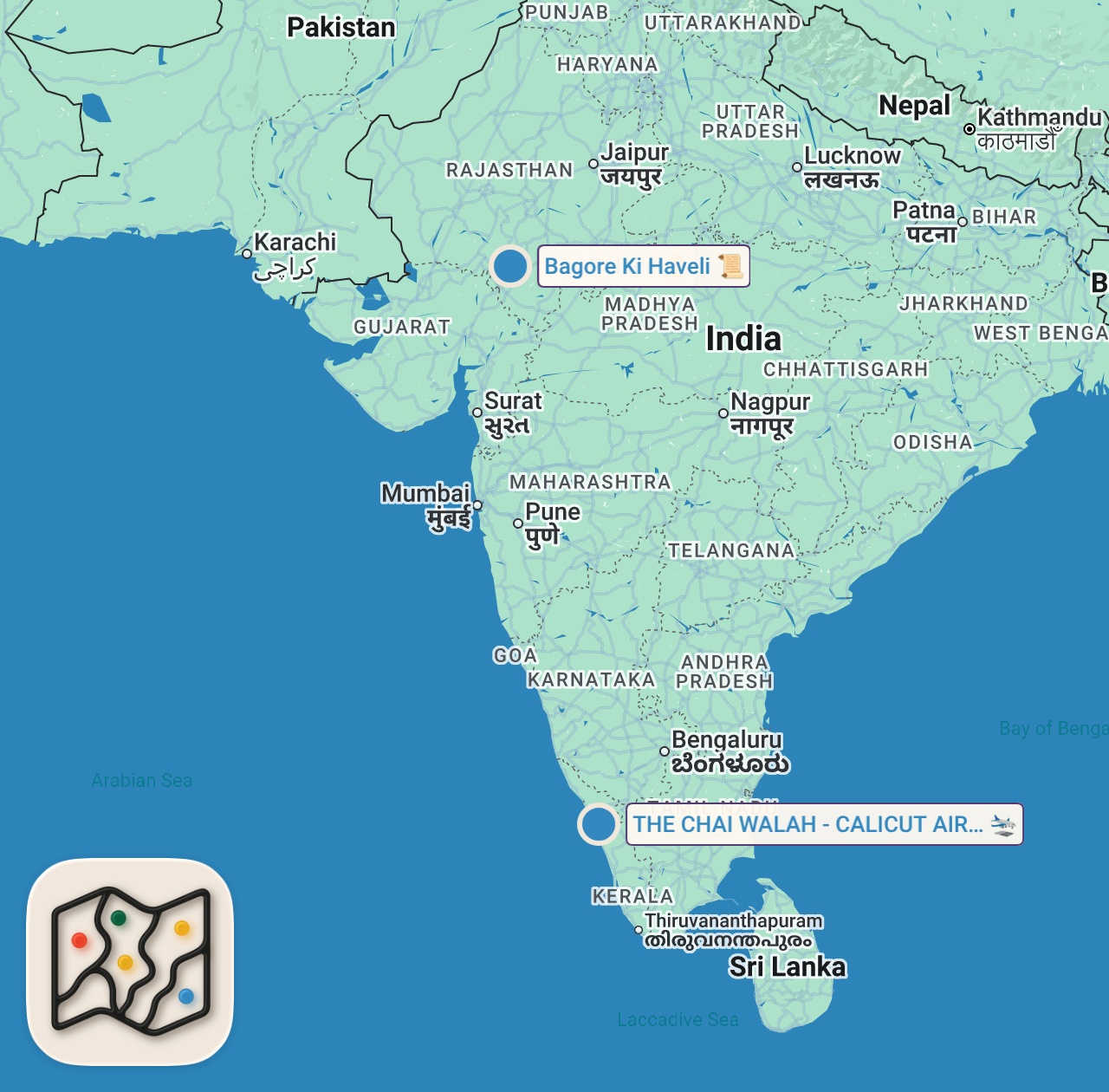 Map of 3 spots from Udaipur | India's Beautiful City of the Lakes