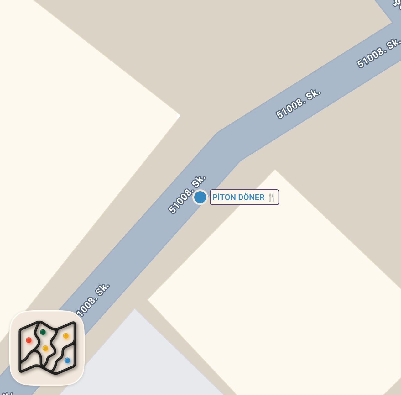 Map of 1 spots from #reklam somun ekmek arası tavuk döner piton döner Adana.