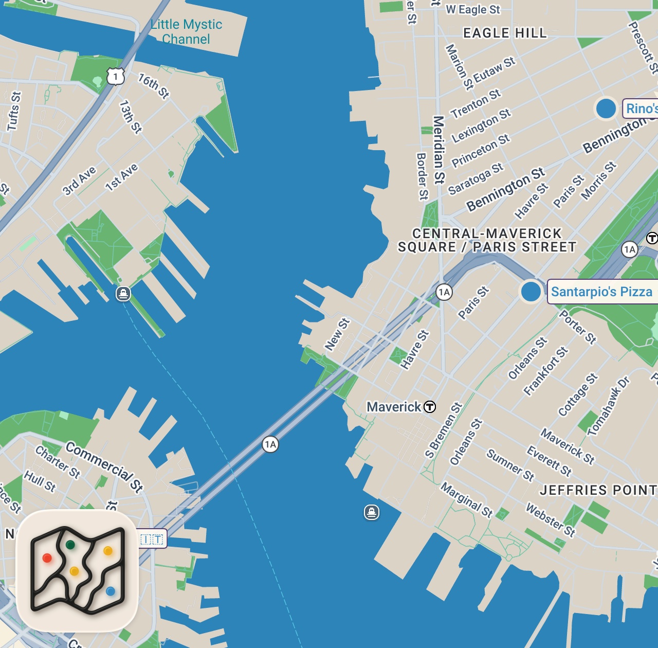 Map of 3 spots from Boston Food Tour - HUGE ITALIAN FOOD + 16” Chicken Parmesan Sub!! | Boston, Massachusetts