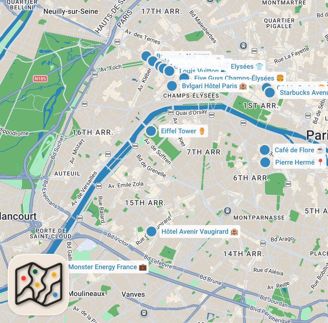 Map preview for PARİS LEZZETLERİ VLOG