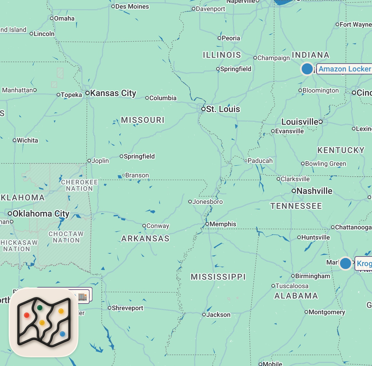 Map of 4 spots from Asking Chefs to cook $20 Budget Meals | Compilation Part 1