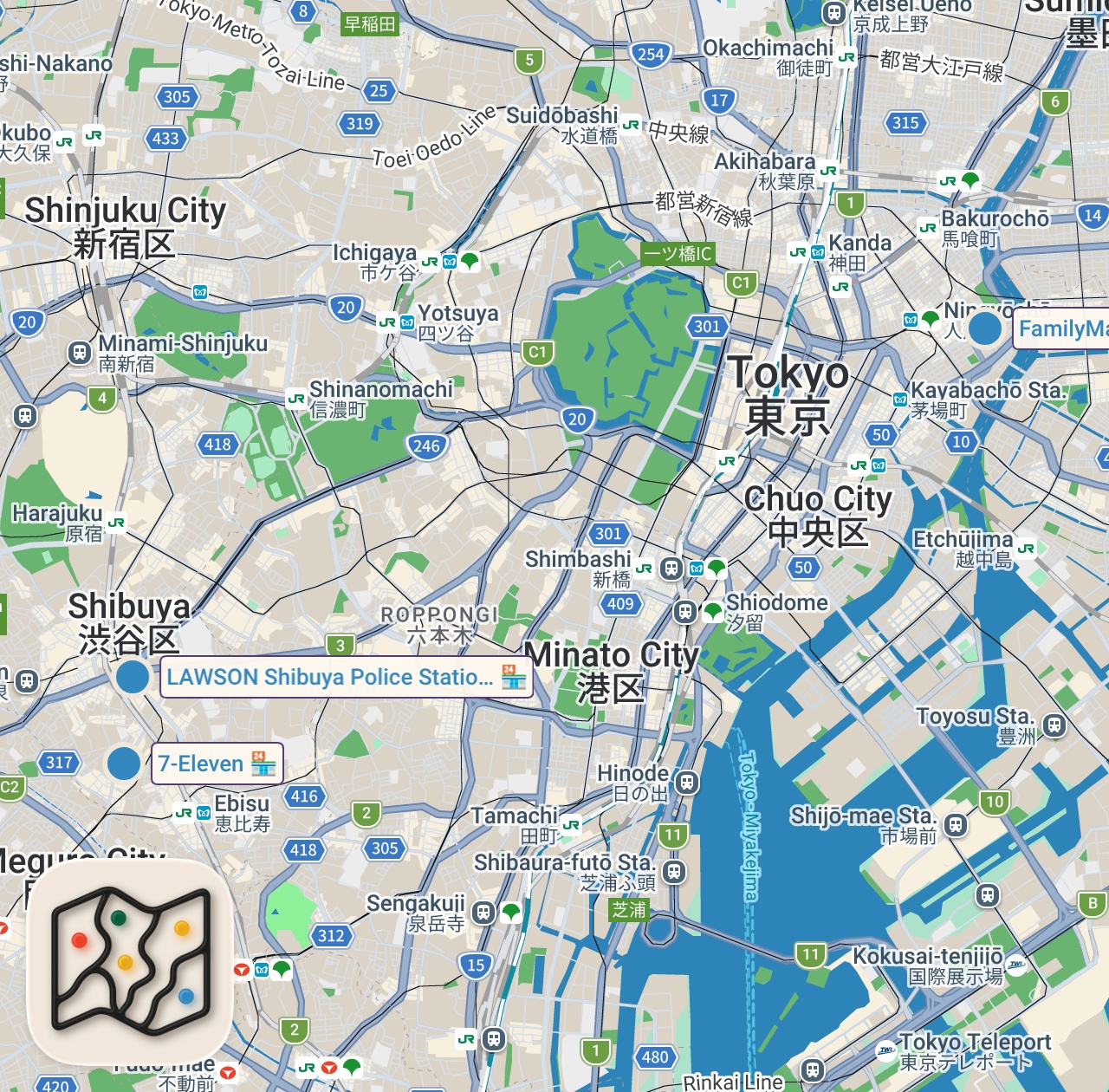 Map of 3 spots from Trying Viral Japanese Convenience Store Snacks