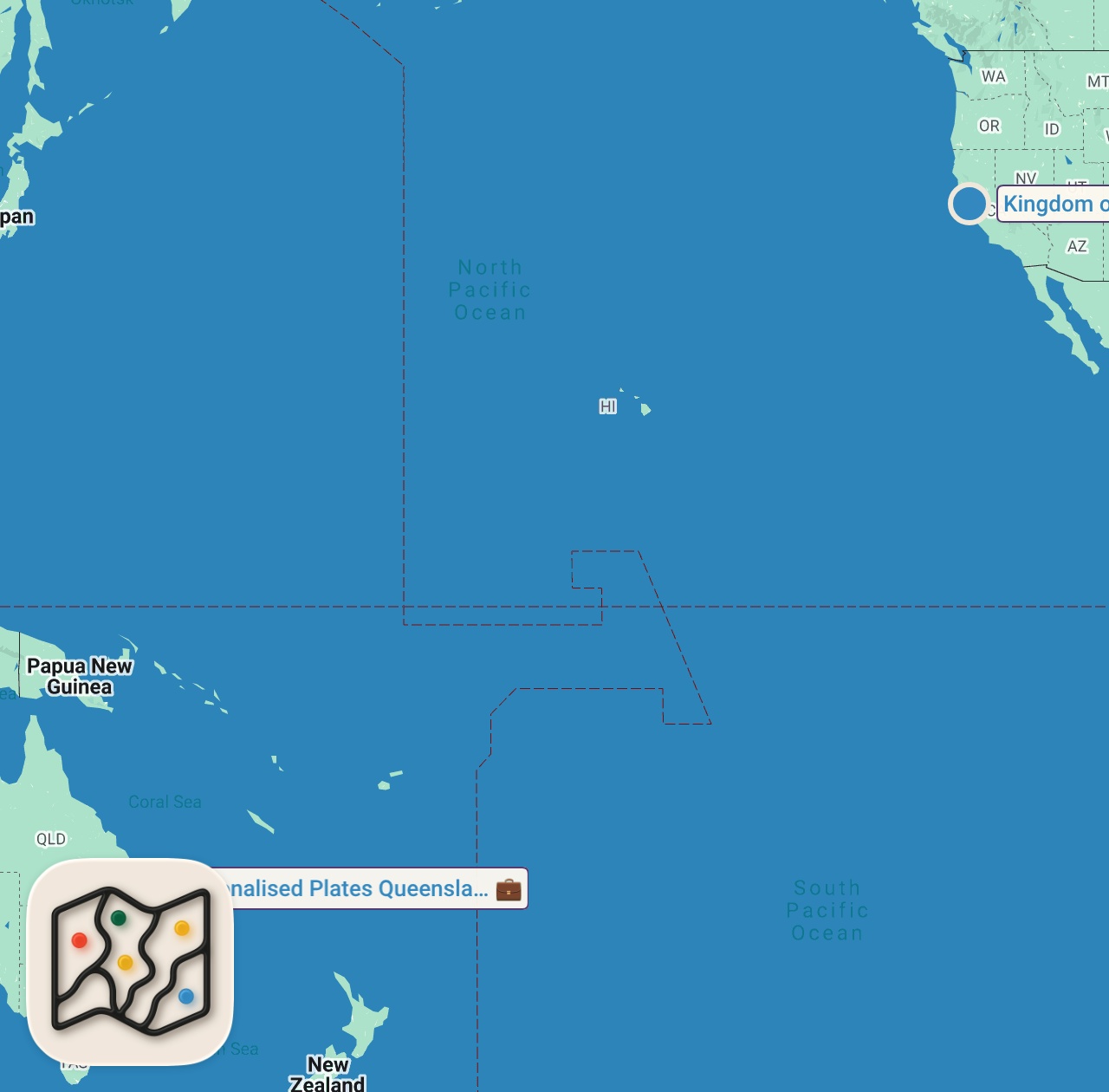 Map of 2 spots from Letting the Head Of Instagram DECIDE WHAT I EAT for a day! #shorts