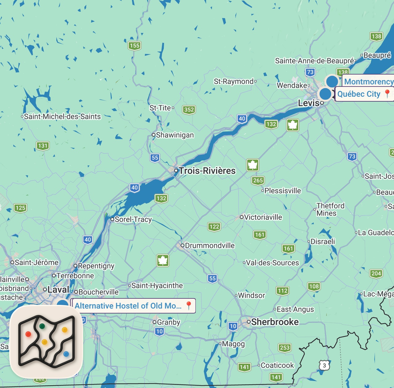 Map preview for Mon expérience du voyage solo