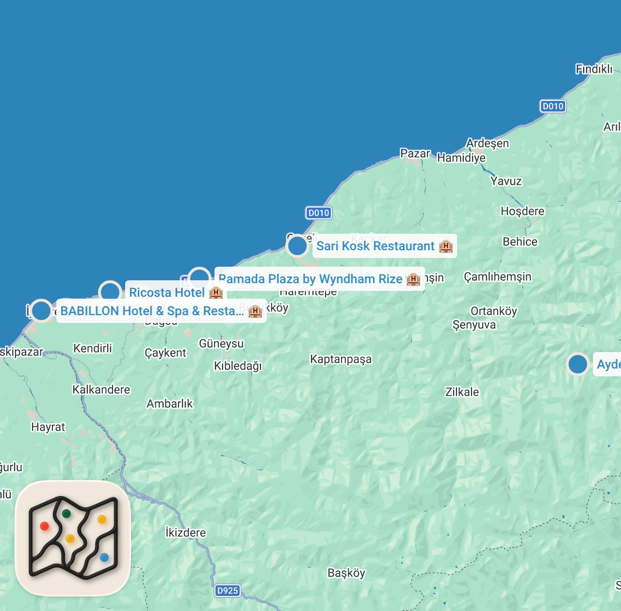 Map preview for Top 5 Recommended Hotels In Rize | Best Hotels In Rize