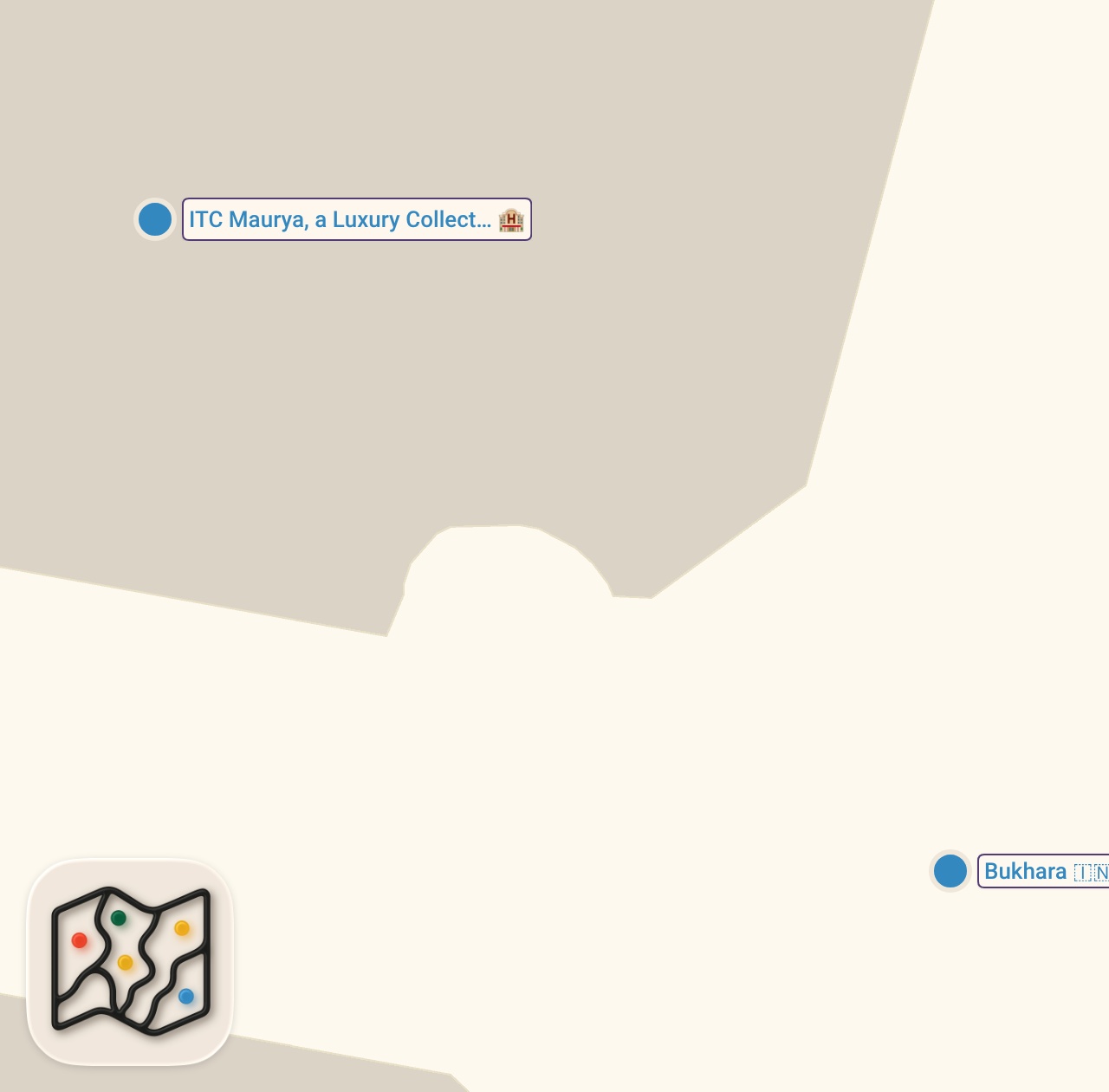 Map of 2 spots from I Tried the Indian Restaurant Where Billionaires and Presidents Eat!!