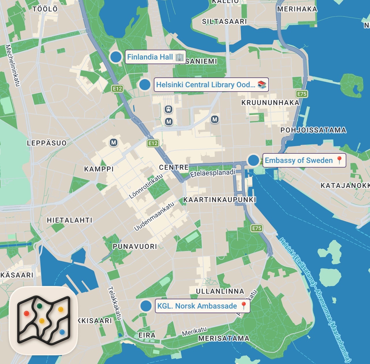 Map preview for Top 10 Beautiful Places to Visit in Finland - Finland 2023 Travel Guide