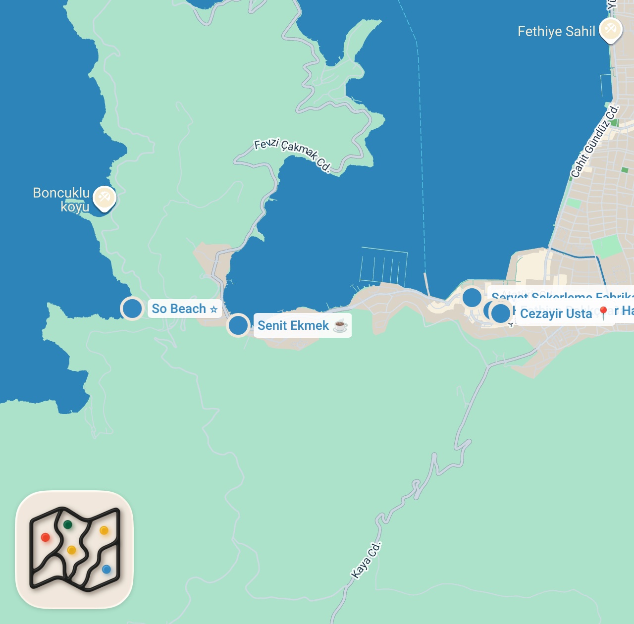 Map preview for Fethiye Vlog | Döner, Kruvasan, Balık, Tahin Helvası - Ayaküstü Lezzetler