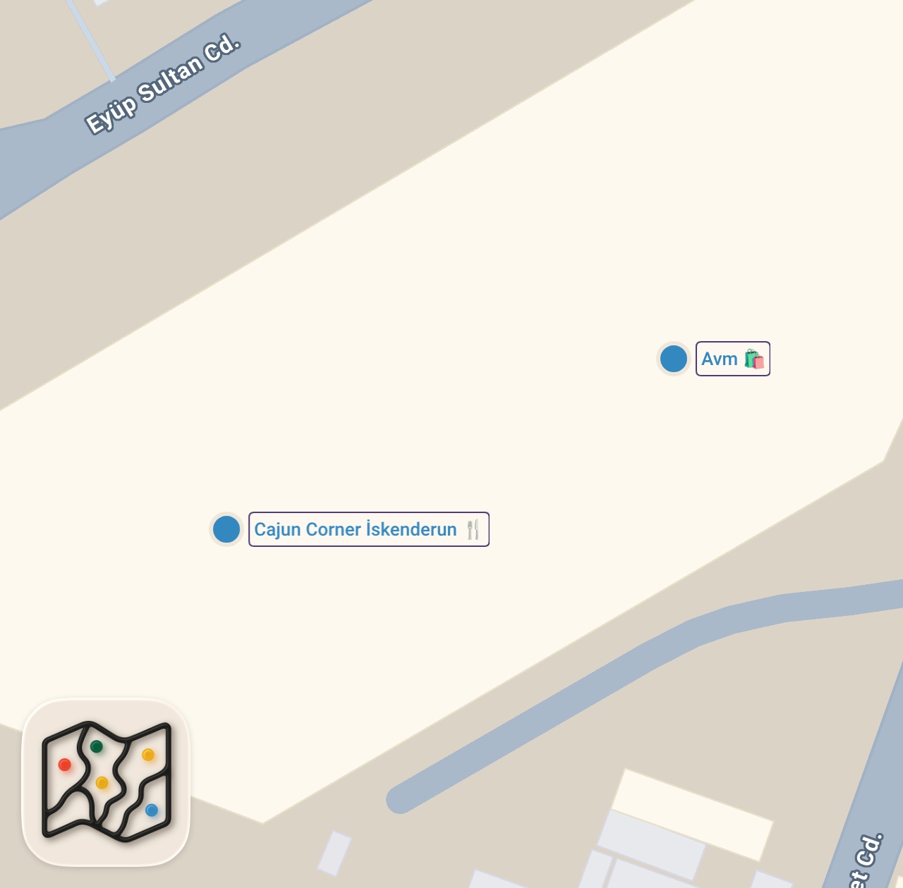 Map of 2 spots from EVDE CAJUN CORNER TARİFİ !!!
