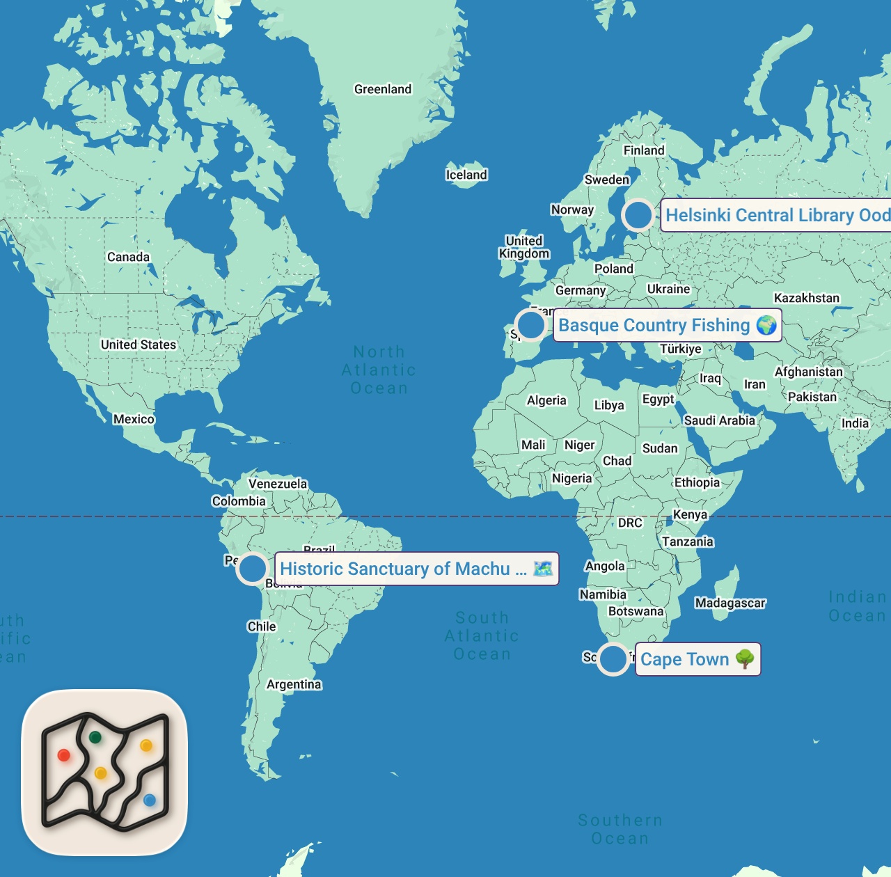Map of 4 spots from Travel Q& A | Brothers Answer Your Questions