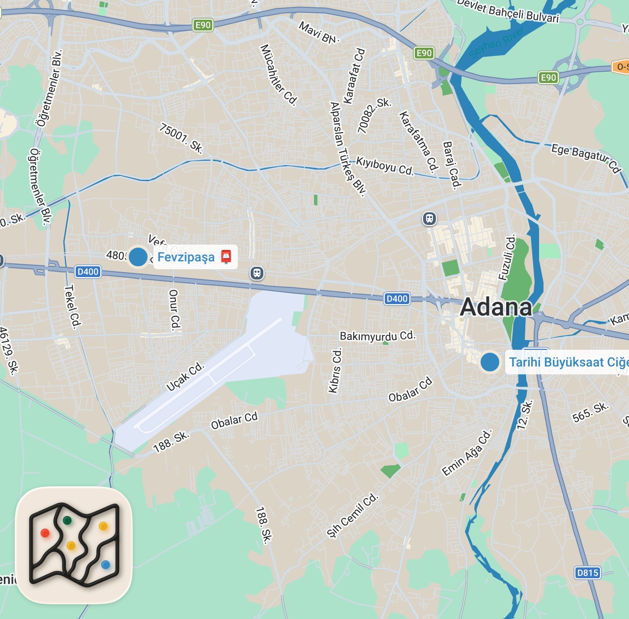 Map preview for Muhteşem dürüm muhteşem Ciğerci Fatma Gamze hanım fevzipaşa Adana