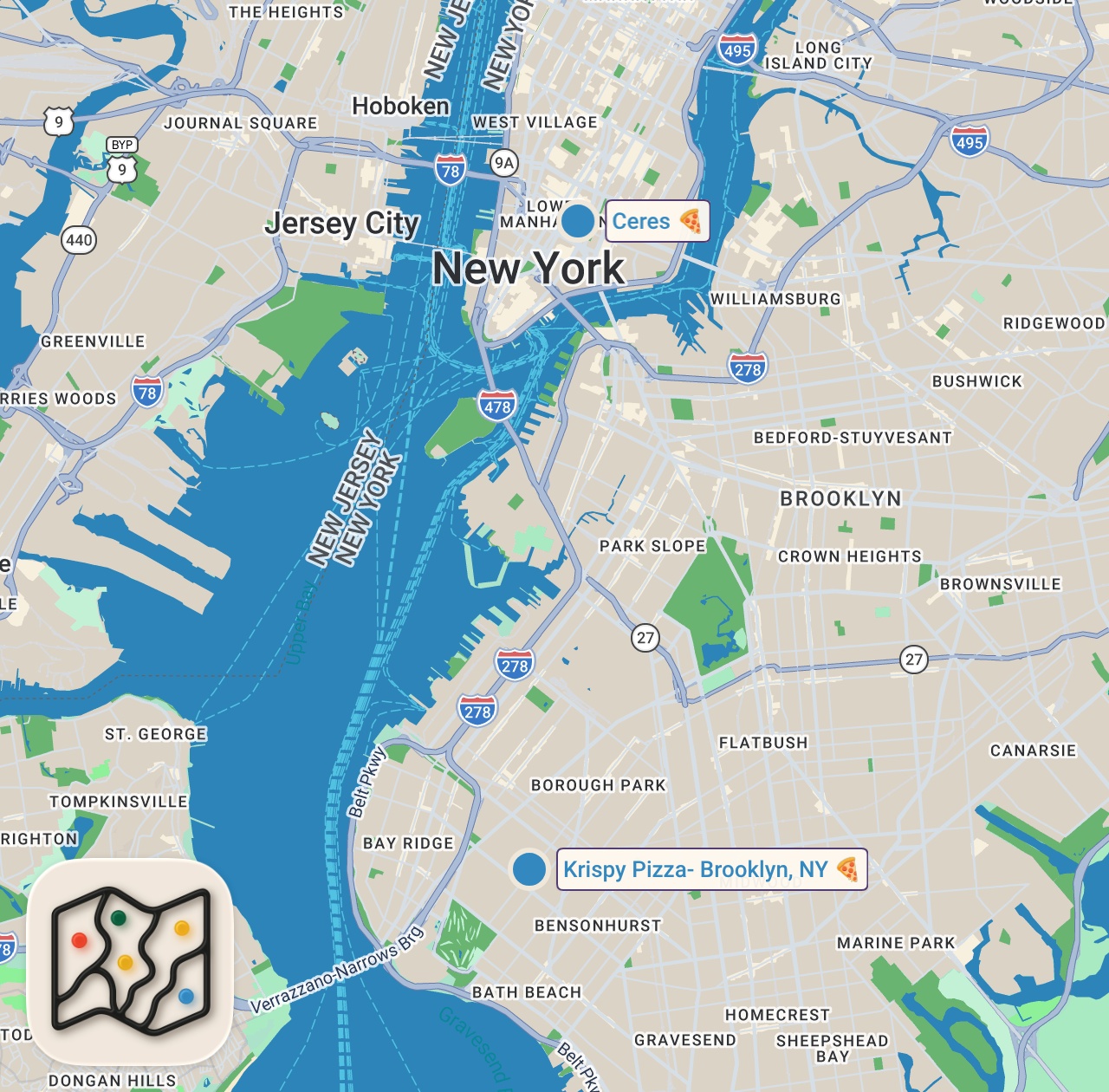 Map preview for $21 vs. $68 Pizza! Adam Richman Eats NYC's Best Old School & New School Slices | Pro Moves