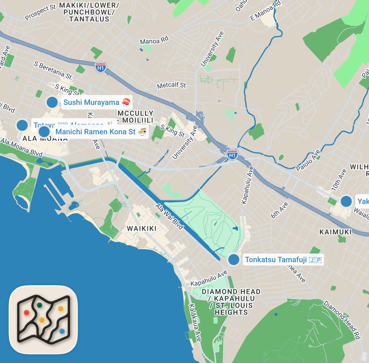 Map preview for Japanese Food In Hawaii Better Than In Japan?