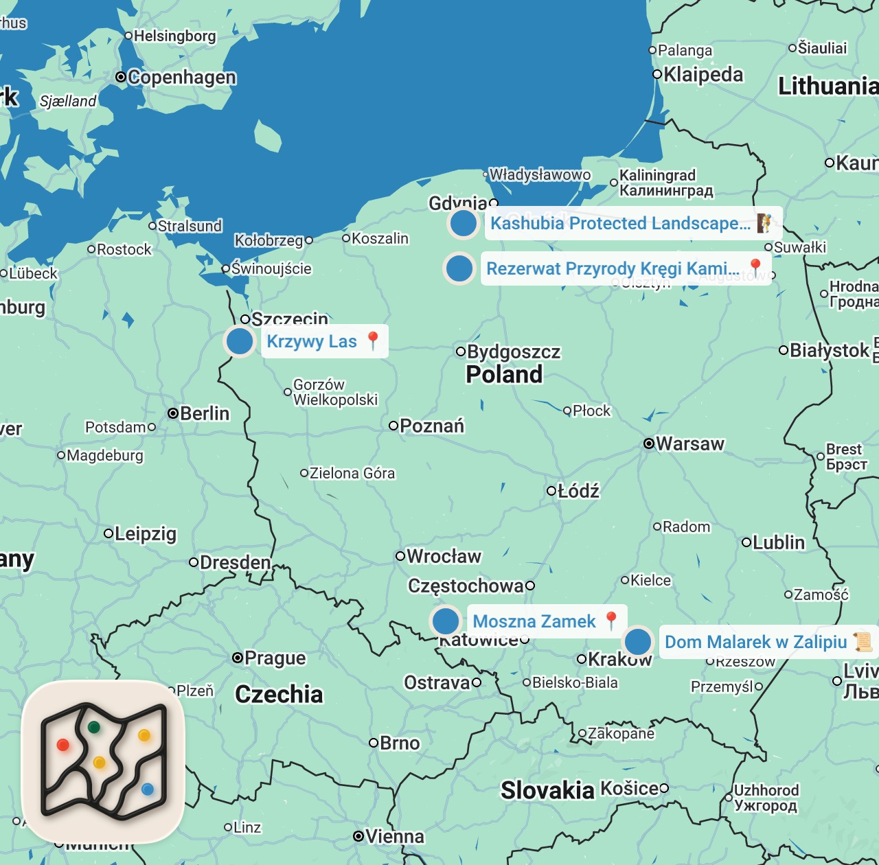 Map preview for 10 niesamowitych miejsc w POLSCE