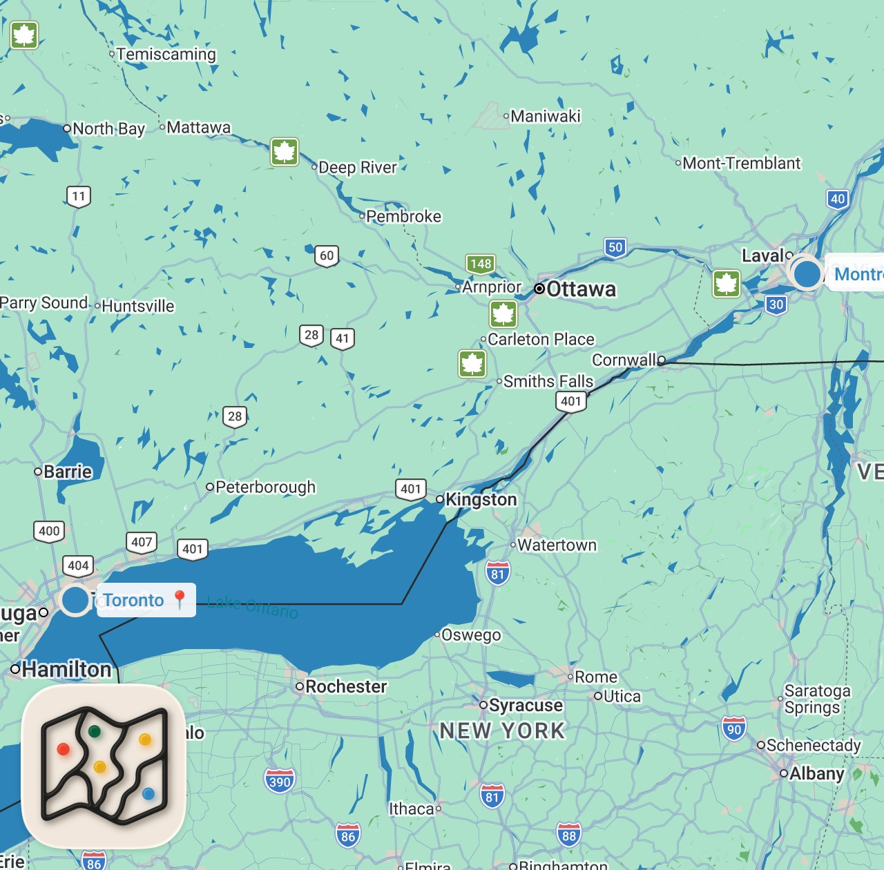 Map preview for Exploring Canada's Street Food Delights: Street food Tour in CANADA #phcooking #streetfood