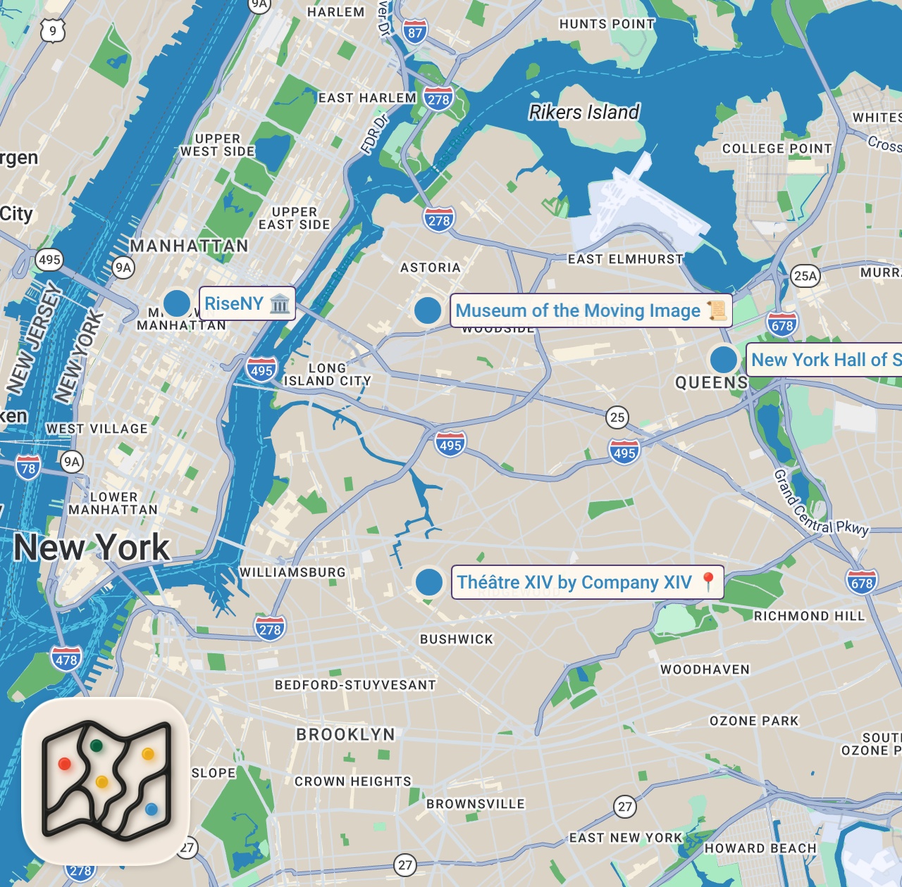 Map of 4 spots from The Best Places to Eat in NYC (Restaurants, Street Food, & More) | Official 2026 Guide!