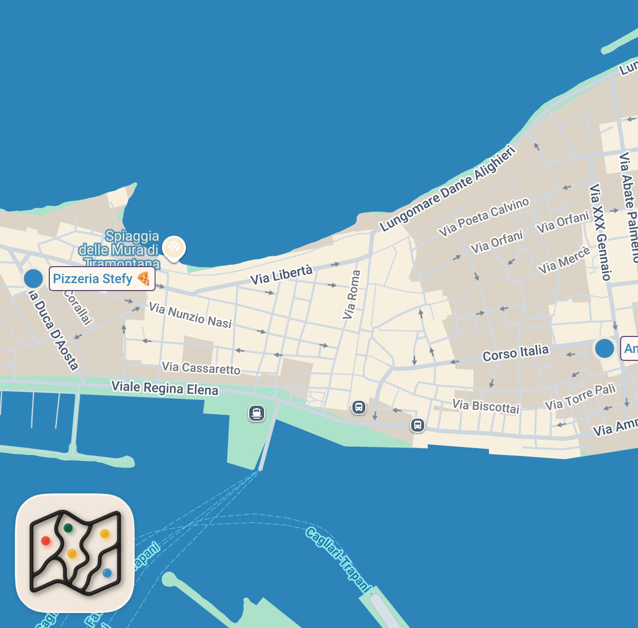 Map preview for Unique ITALIAN PIZZA & 130 Year Old BAKERY in Trapani, Sicily 🇮🇹