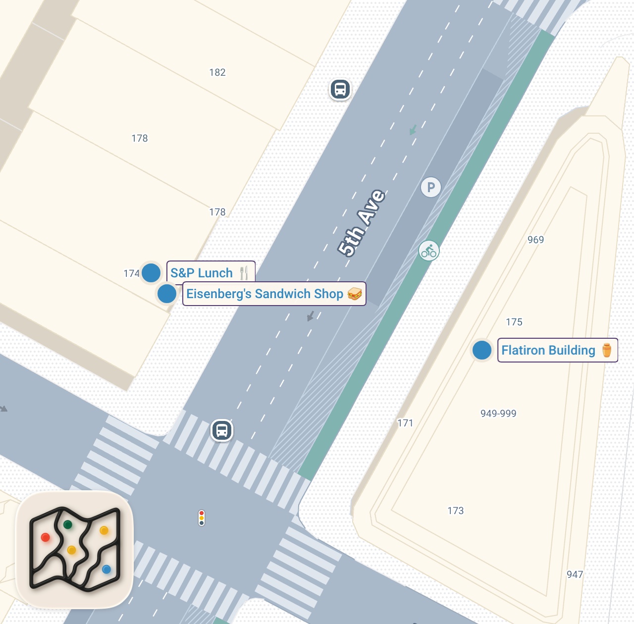 Map of 3 spots from ‘The Last Human Restaurant in New York’ | Sandwich City | NYT Cooking