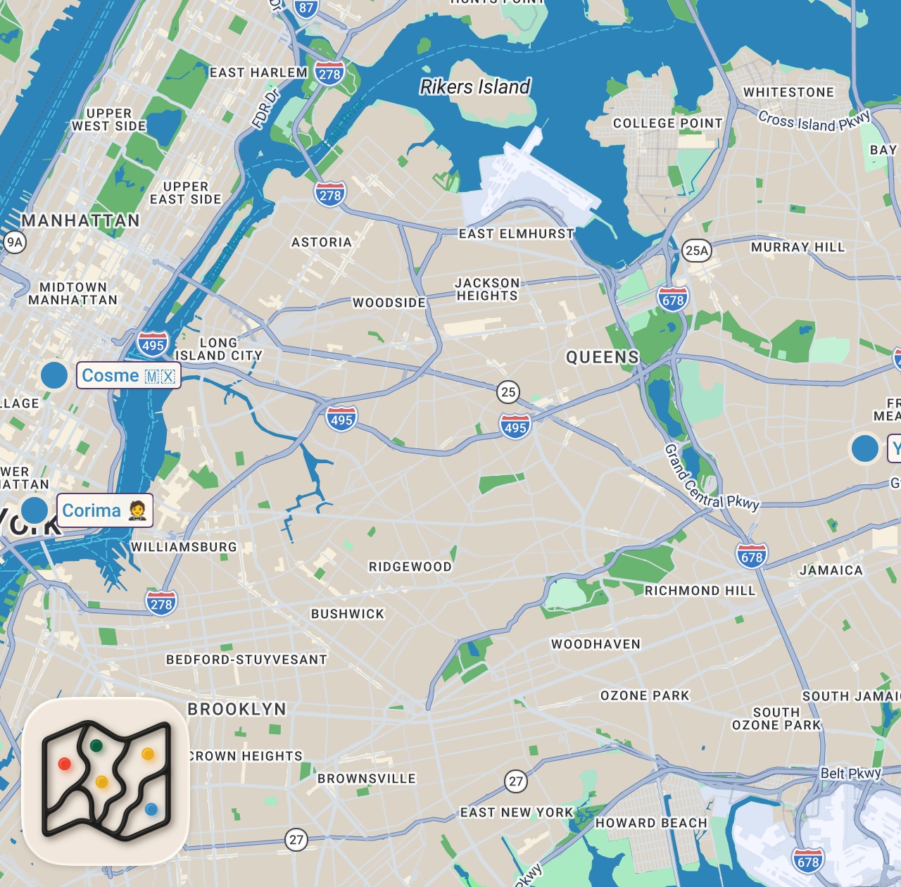 Map of 3 spots from More Proof That Mexican Food In New York Is The Best In Country: F*ck, That’s Delicious