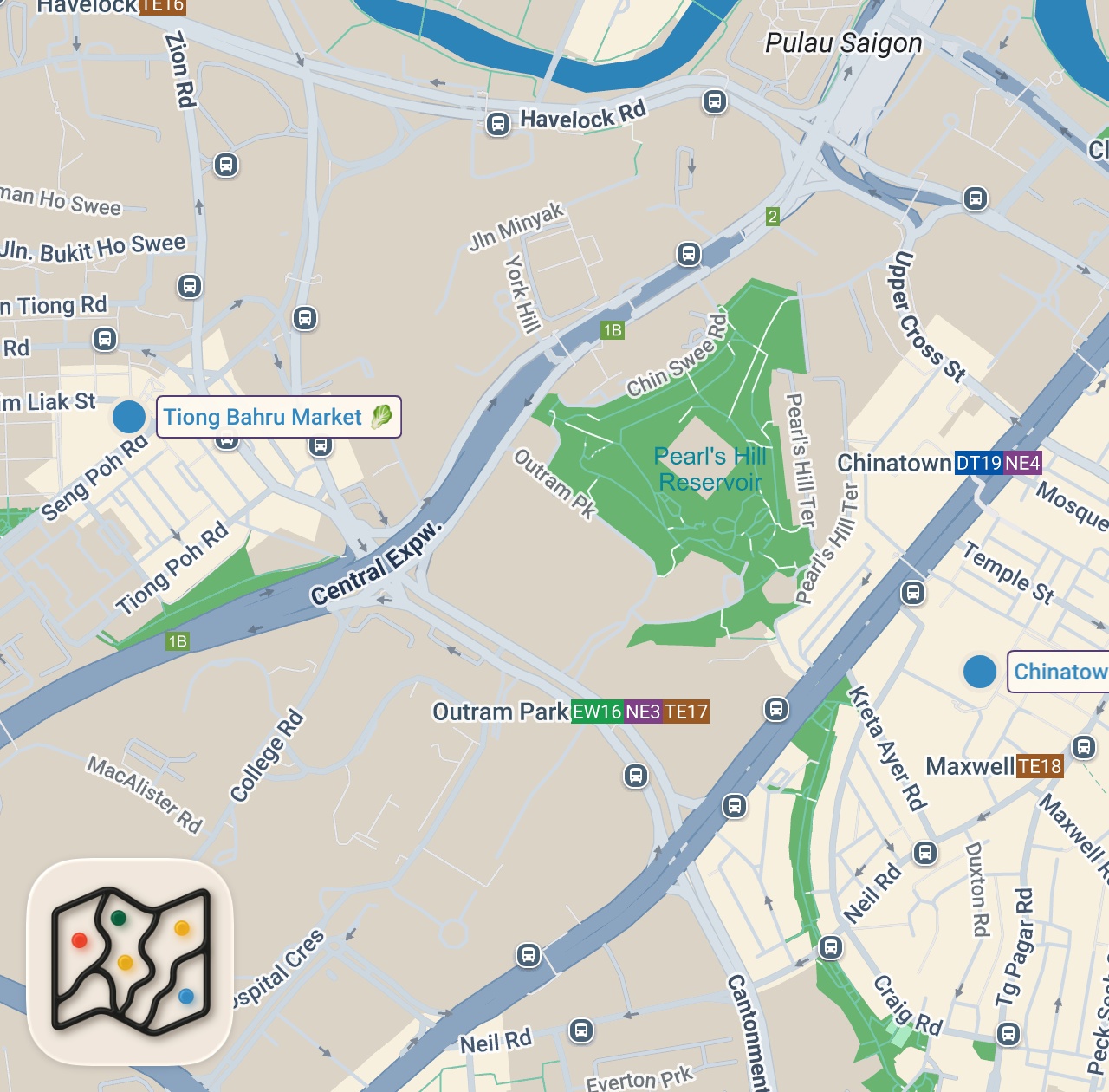 Map of 2 spots from I Tried Singapore's Best Fish Head Curry!!