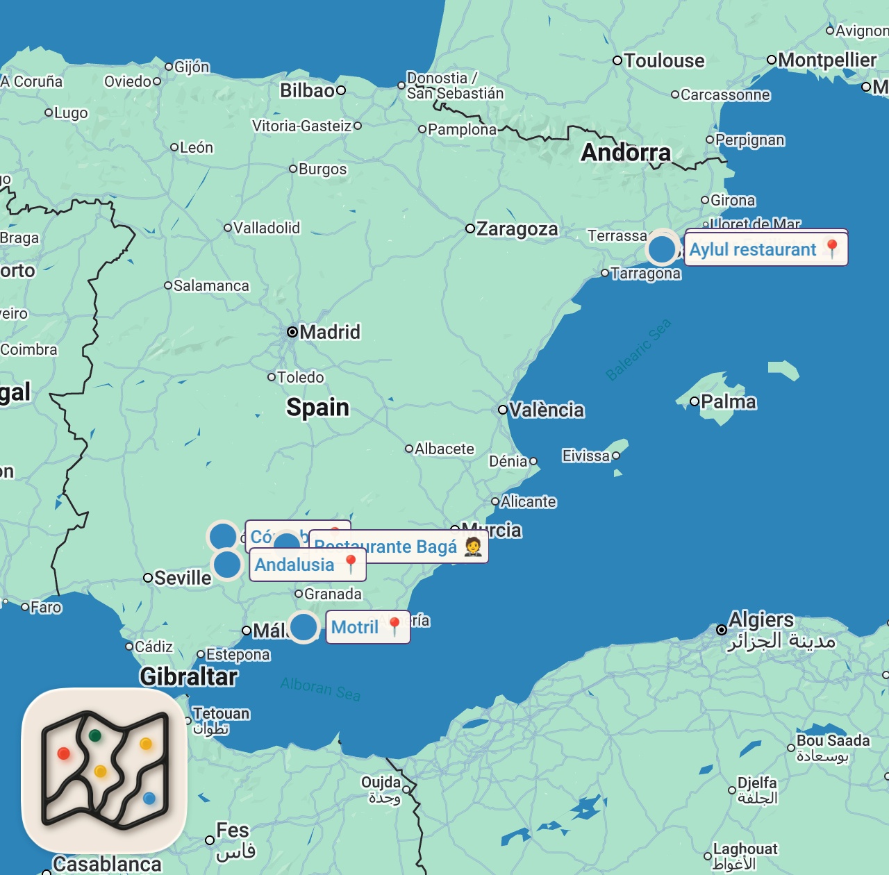 Map of 6 spots from İspanya'da Avrupa'nın En İyi 5 Lokantasından Biri | Vedat Milor