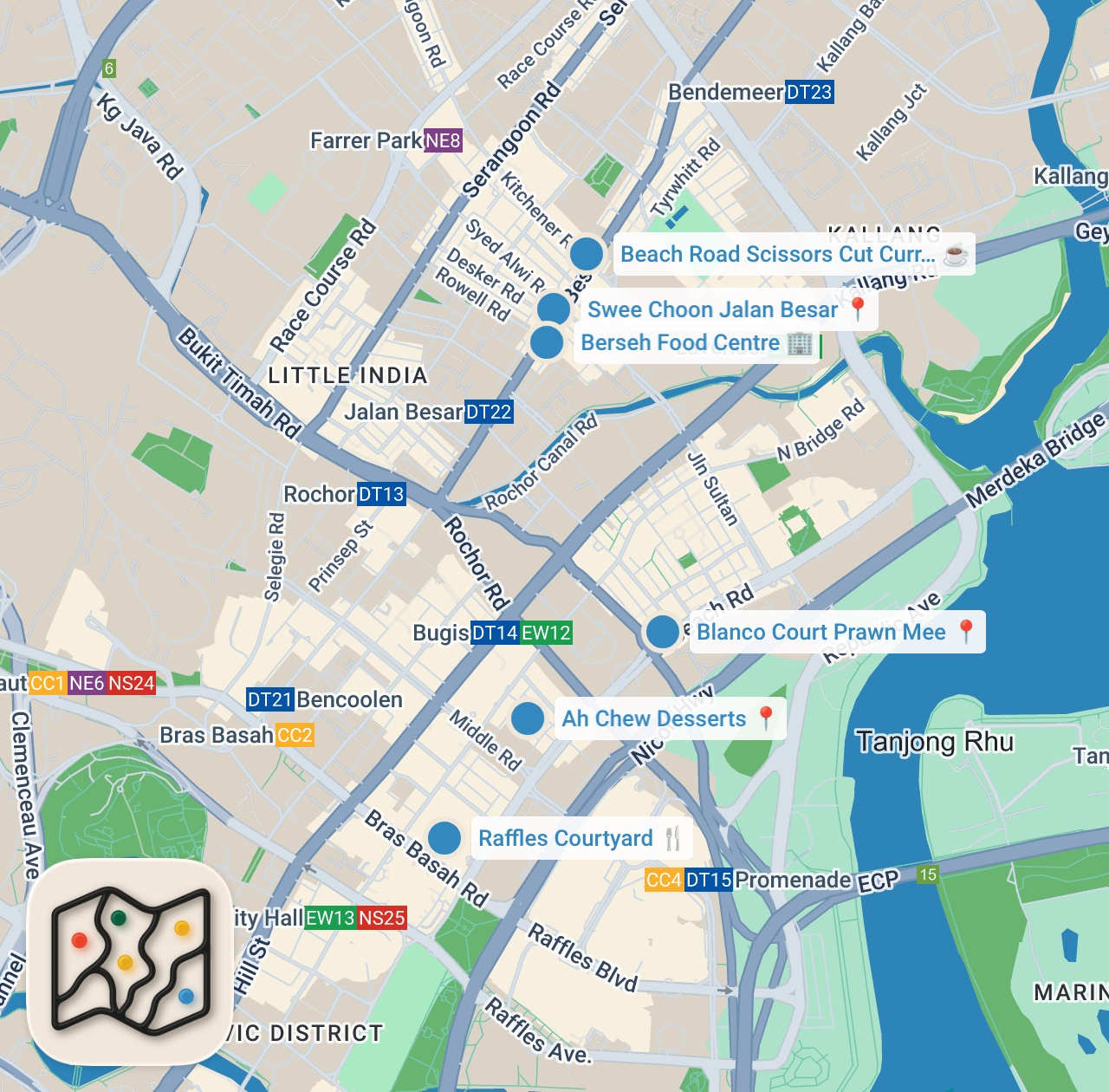 Map preview for I Ate Filipino LECHON & Hawker Street Food in SINGAPORE 🇸🇬
