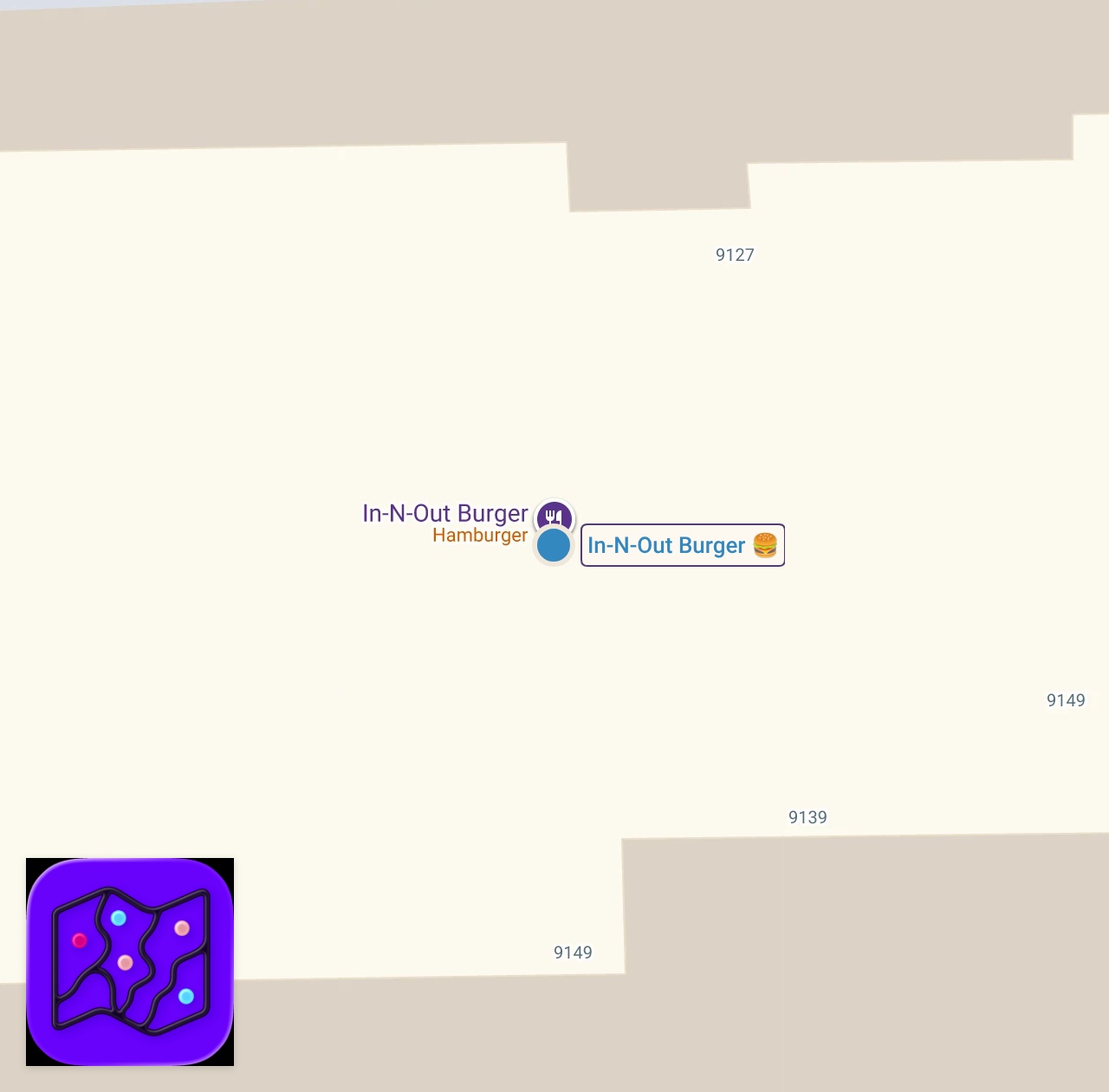 Map of 1 spots from Rate My In N Out Order | Is it Trash or Gas? #foodie #innout #burger #losangeles