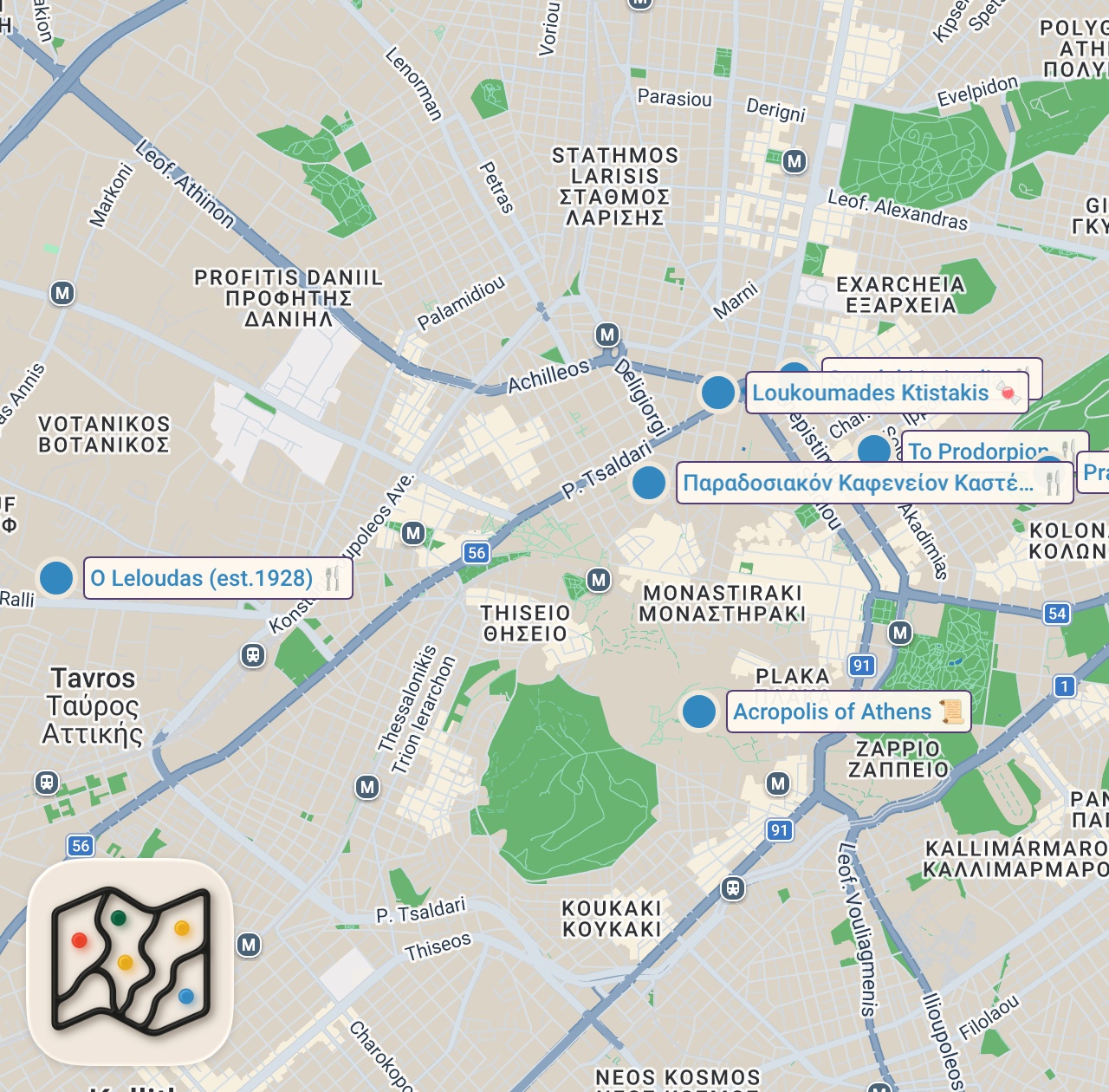 Map preview for 48 HOURS Greek Street Food in ATHENS Like Never Seen Before! 🇬🇷